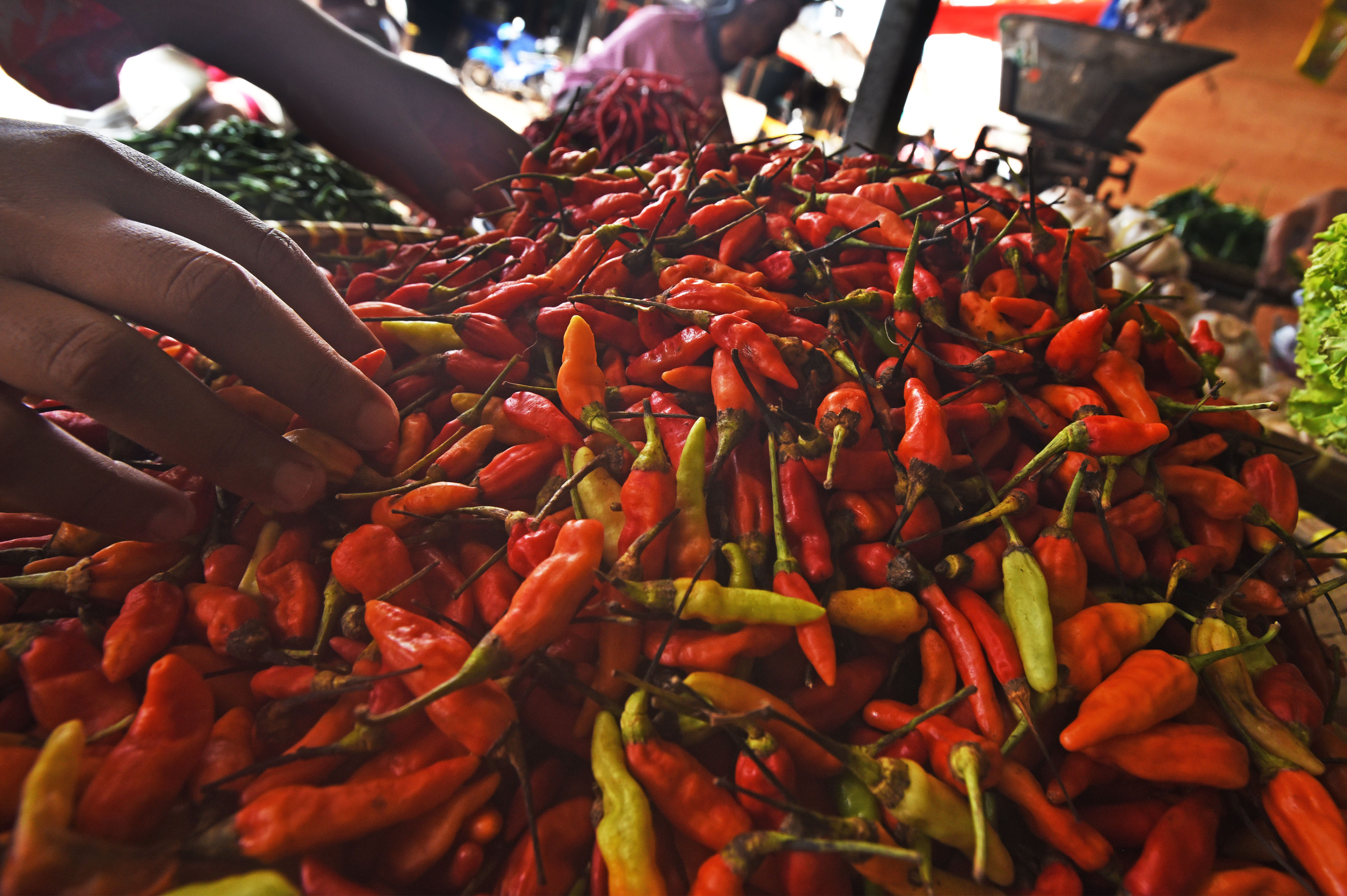 Harga cabai rawit merah di kota Cimahi, Jawa Barat mencapai Rp80 ribu/kg.