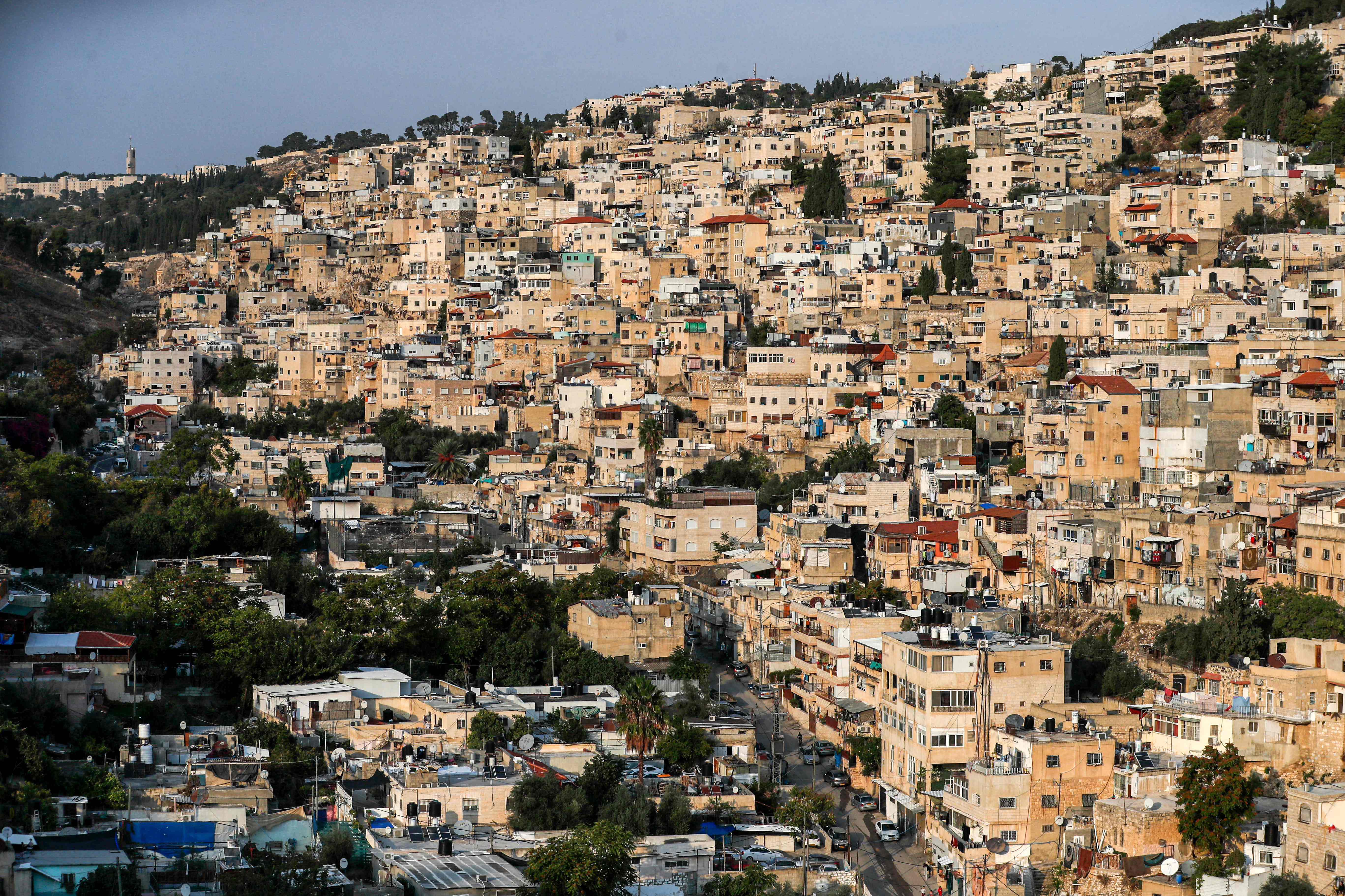 Pemandangan permukiman di Silwan yang didominasi warga Arab pada awal November lalu. Lokasinya tepat di luar Kota Tua di Yerusalem timur.