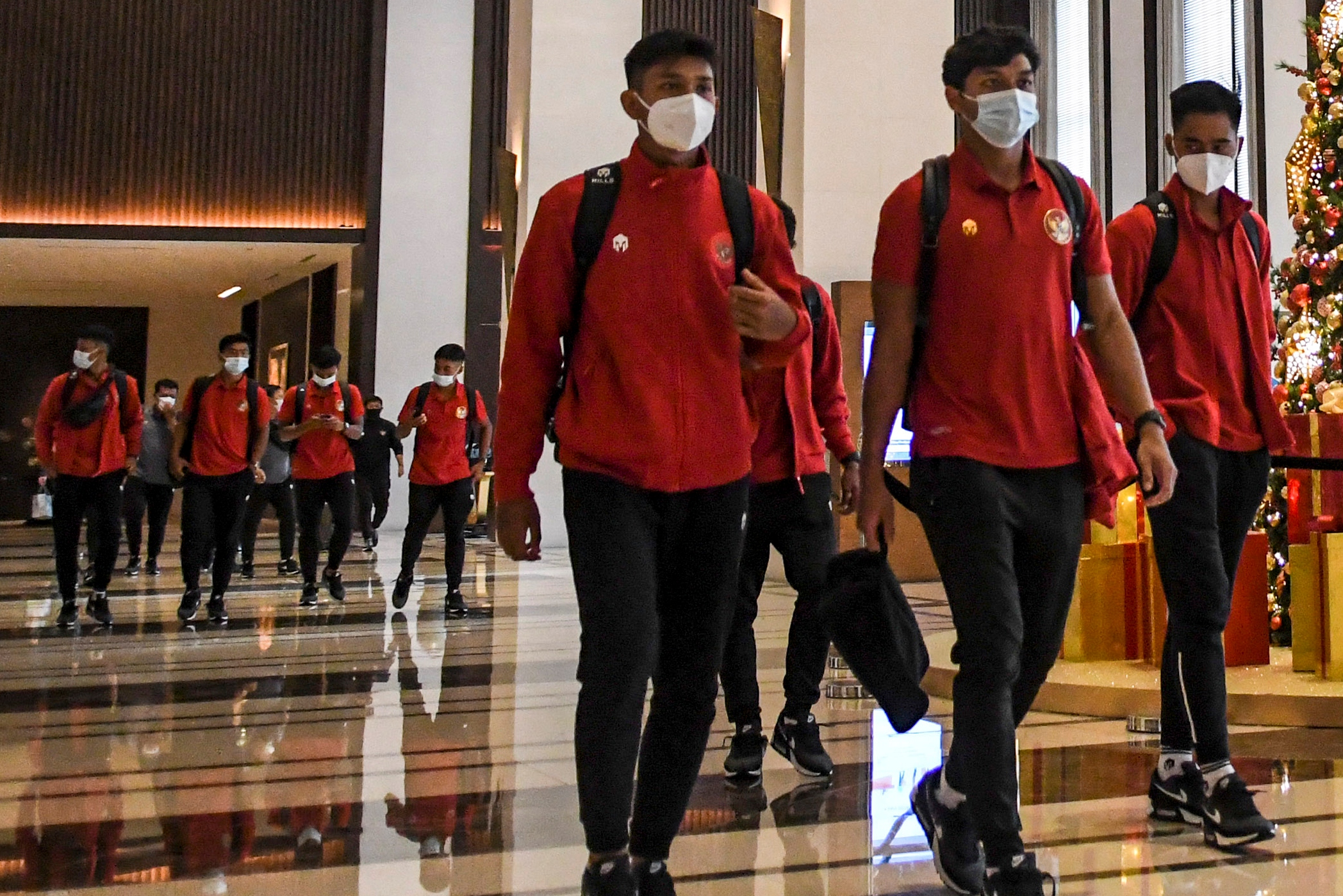 Sejumlah pesepak bola Timnas Indonesia U-19.