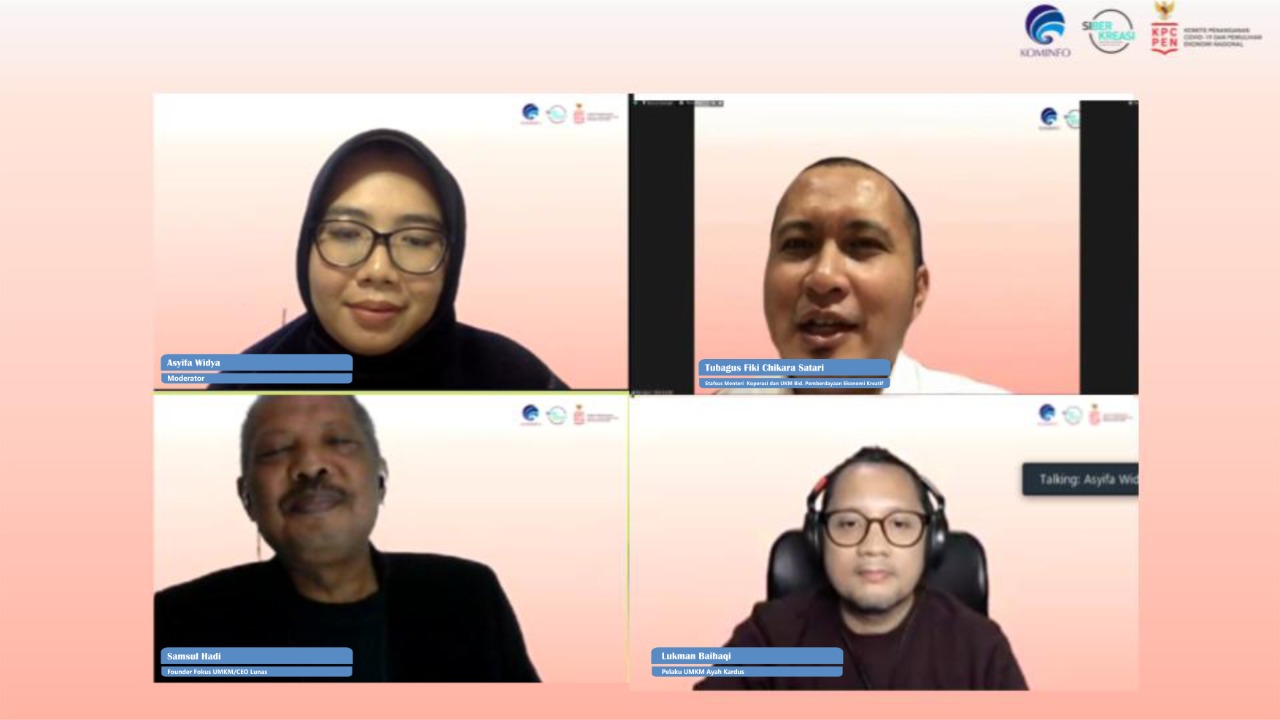 Webinar Kreatif dan Produktif di masa Pandemi yang digelar Kemenkominfo