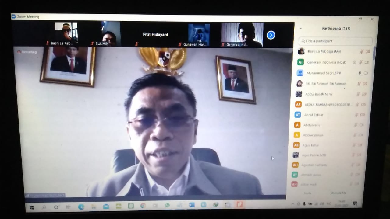 Direktur Pengkajian dan Materi Badan Pembianaan Ideologi Pancasila (BPIP) Muhammad Sabri. 