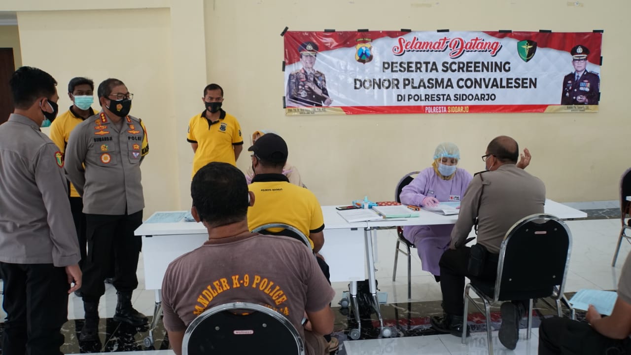 Polresta Sidoarjo lakukan skrining donor darah plasma konvalesen