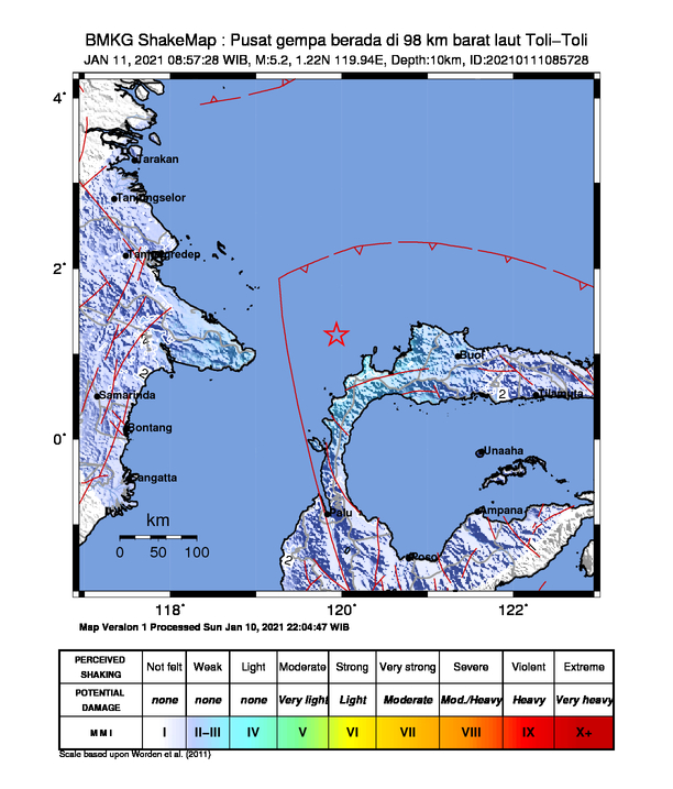 Gempa yang terjadi di Toli-toli termasuk gempa dangkal dan tidak berpotensi menimbulkan tsunami. 