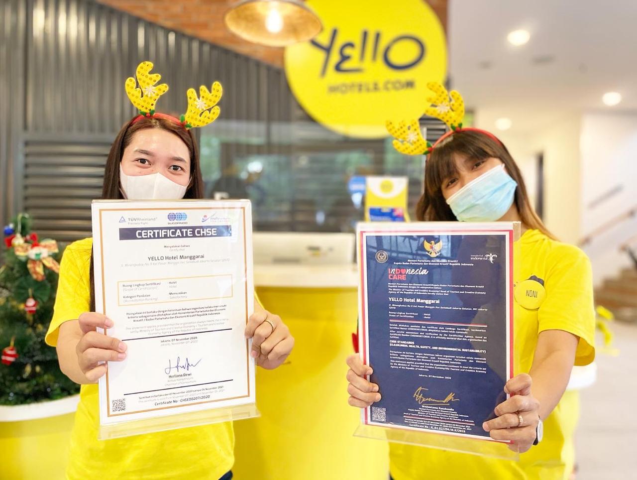 Yello Manggarai Hotel mengawali tahun 2021 dengan meraih sertifikat CHSE berpredikat nilai memuaskan dari Kemenparekraf.
