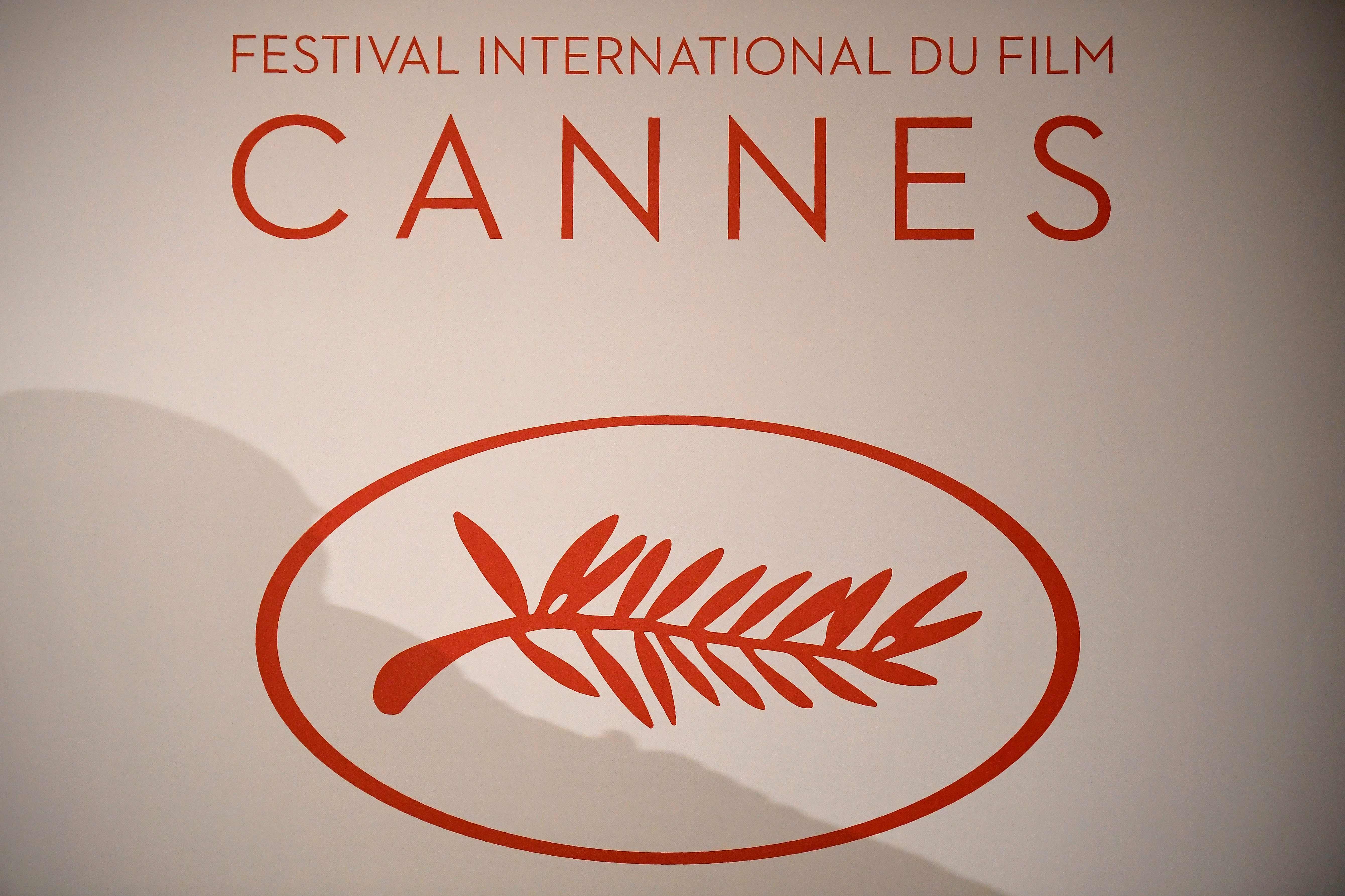 Foto diambil pada 13 April 2017 terkait logo Festival Film Cannes Internasional.