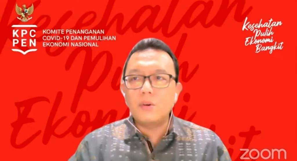 Juru bicara vaksin covid-19 PT Bio Farma, Bambang Heriyanto, dalam telekonferensi, Minggu, 3 Januari 2021. 