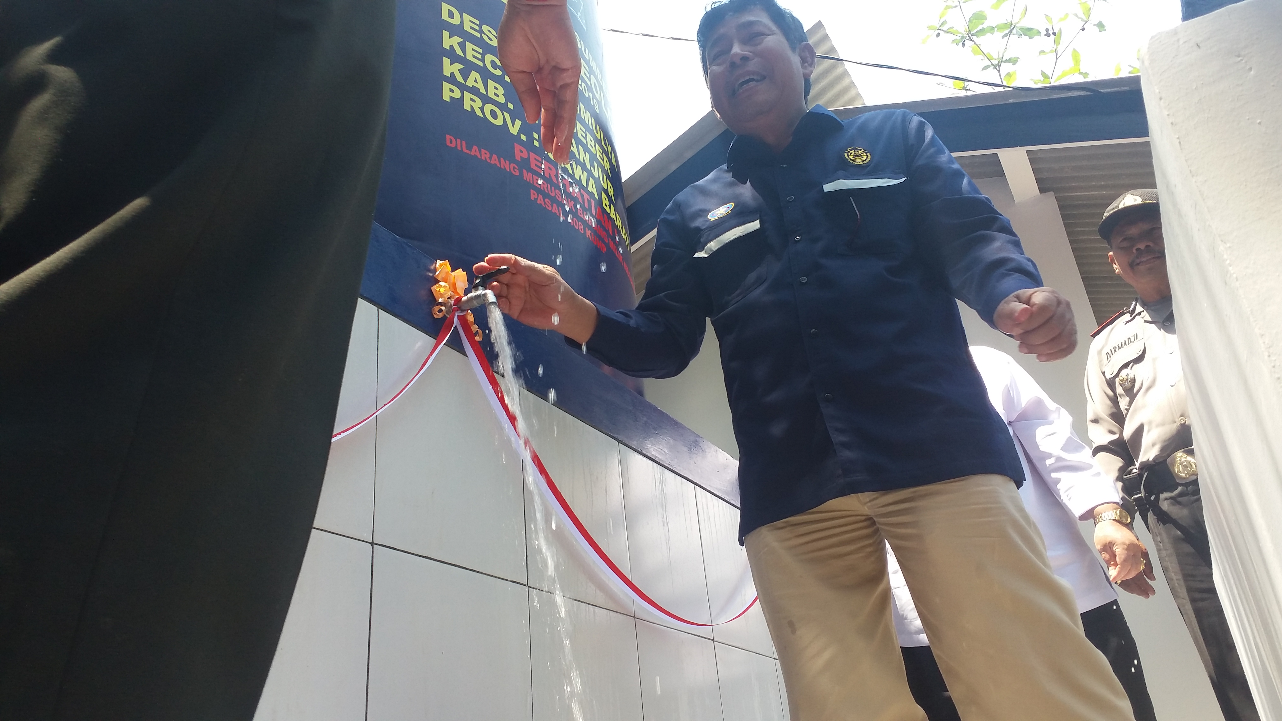 Peresmian air bersih dari sumur bor di Kecamatan Cibeber, Kabupaten Cianjur, Jawa Barat.