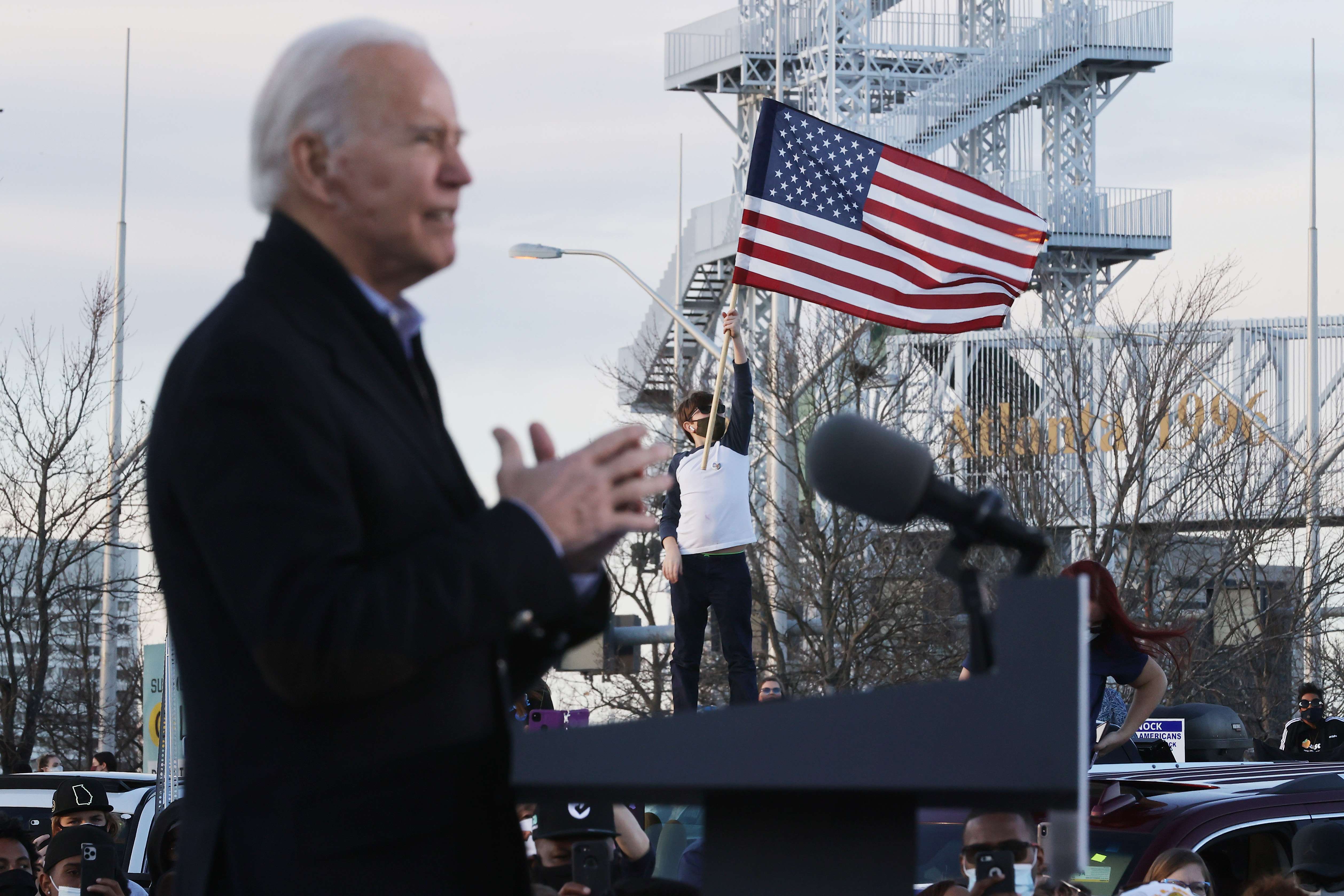 Presiden terpilih AS, Joe Biden, menyampaikan pidato.