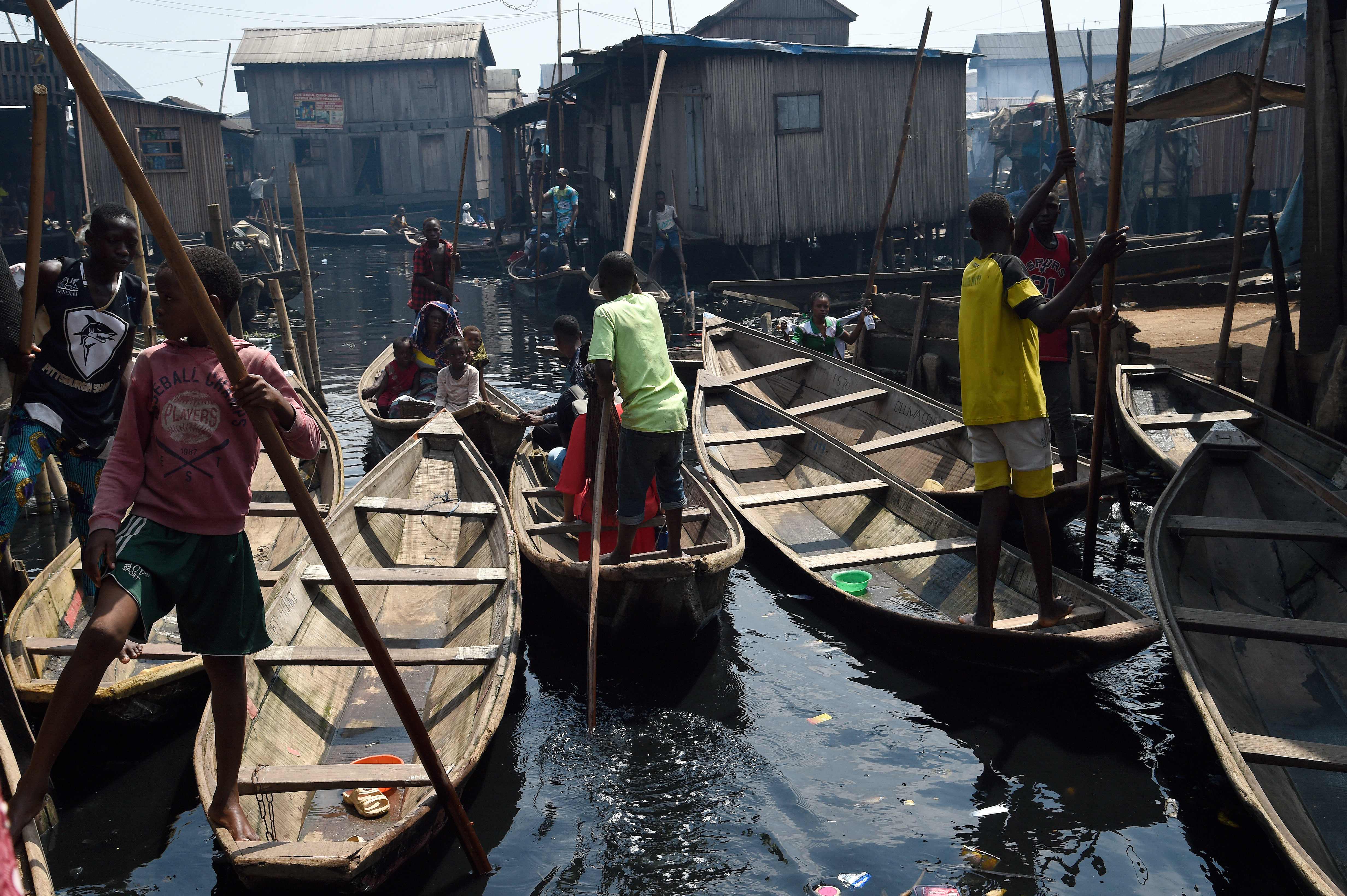 Penduduk miskin di Makoko, Nigeria