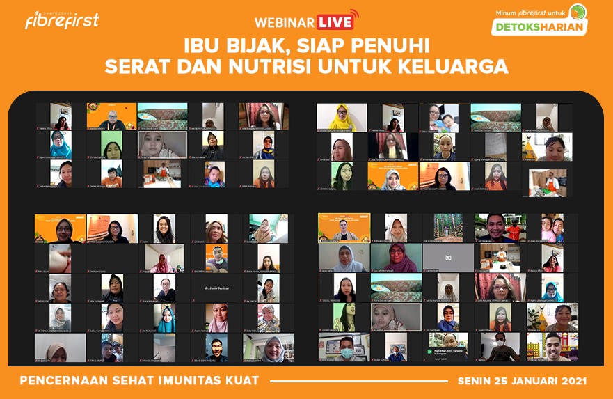 Webinar Ibu bijak, siap penuhi serat dan harian untuk keluarga.