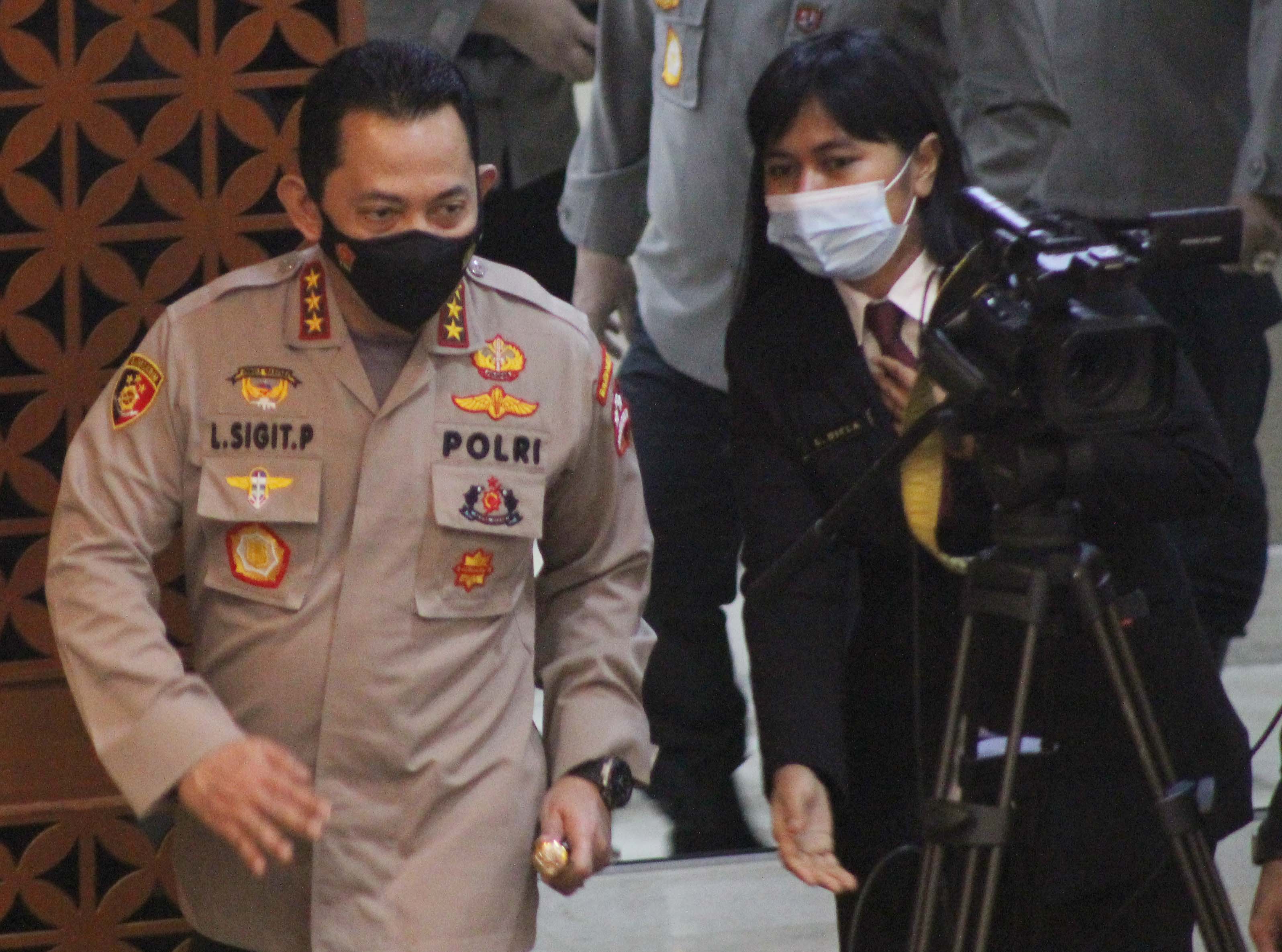 Komjen Listyo Sigit Prabowo saat mengikuti fit and proper test sebagai Kapolri di DPR