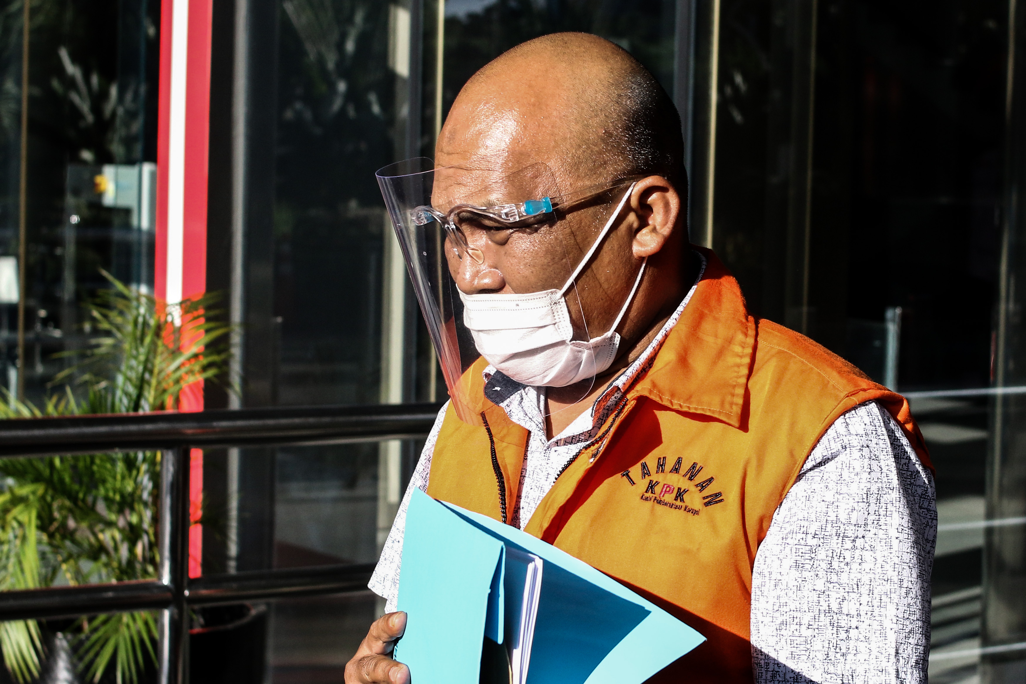 Mantan kepala Bappenda Labuhanbatu Utara Agusman Sinaga yang jadi tersangka kasus suap APBD