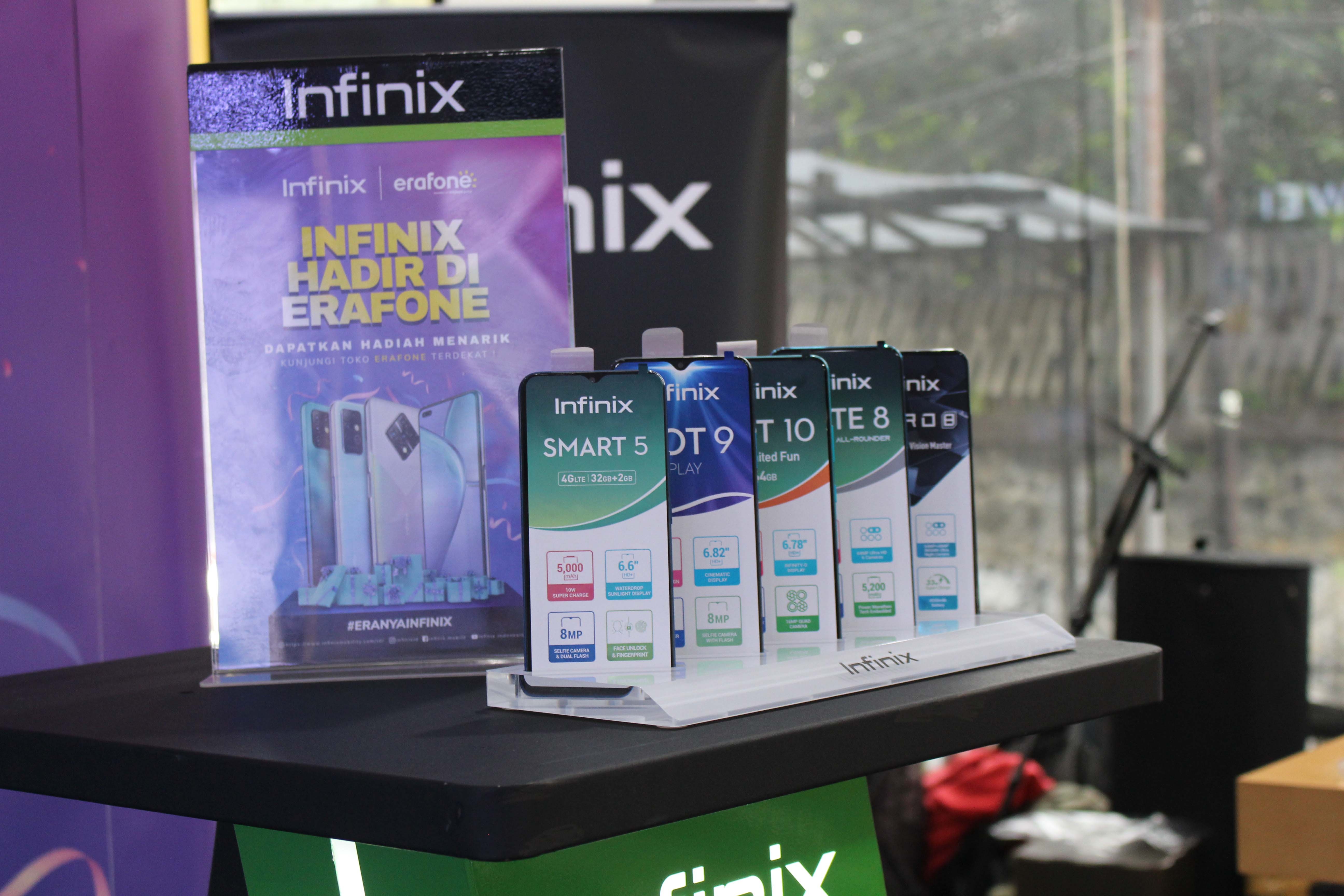 Jajaran ponse Infinix yang kini dijual di Eraphone