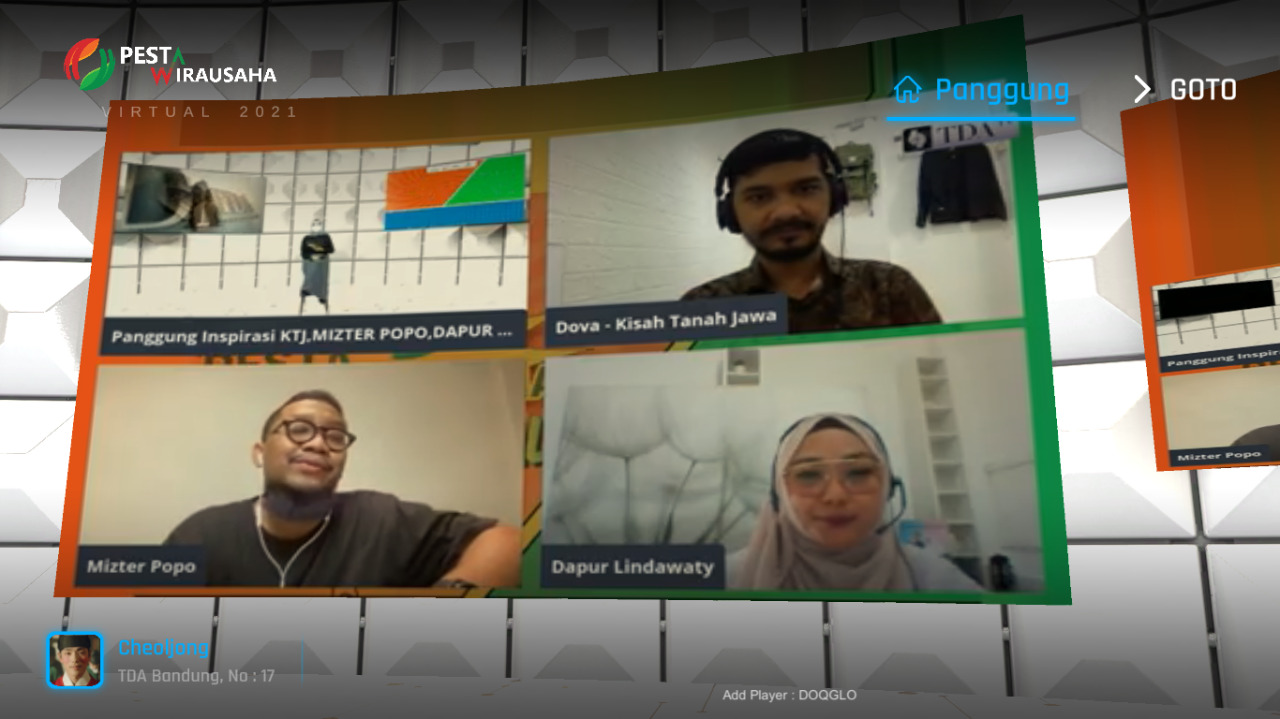 Persta Wirausaha Virtual  dalam rangka ulang tahun Komunitas Tangan Di Atas (TDA) yang ke-15.