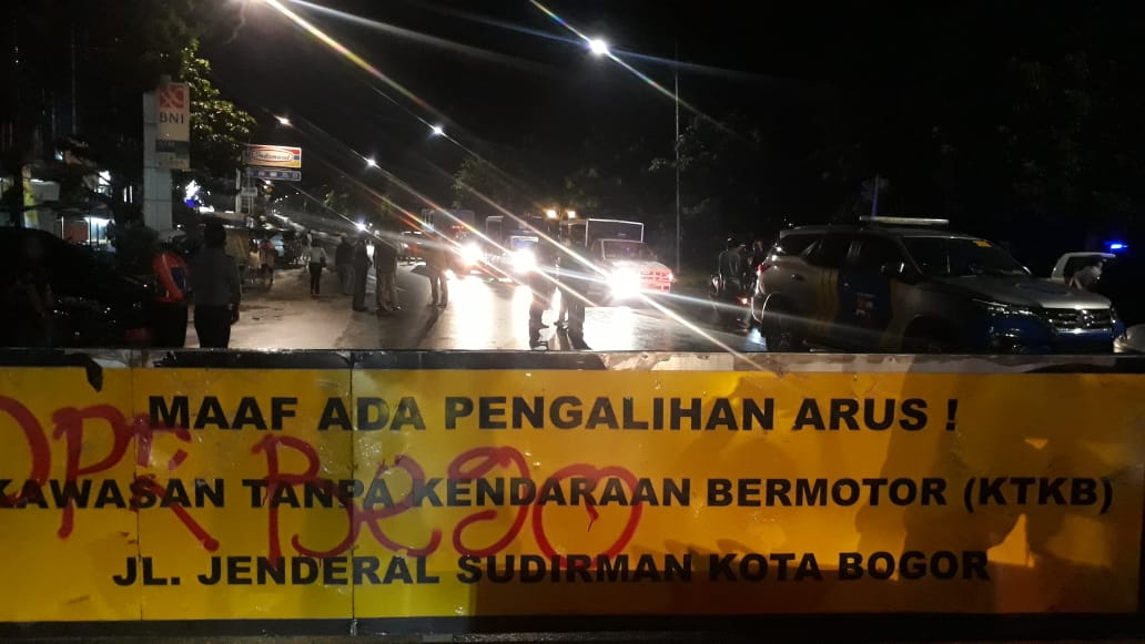 Penutupan ruas jalan di Bogor