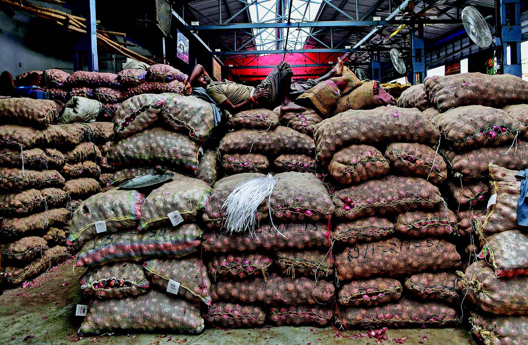 Para petani di India melakukan aksi protes turun ke jalan menuntut kenaikan harga yang lebih tinggi untuk produk.