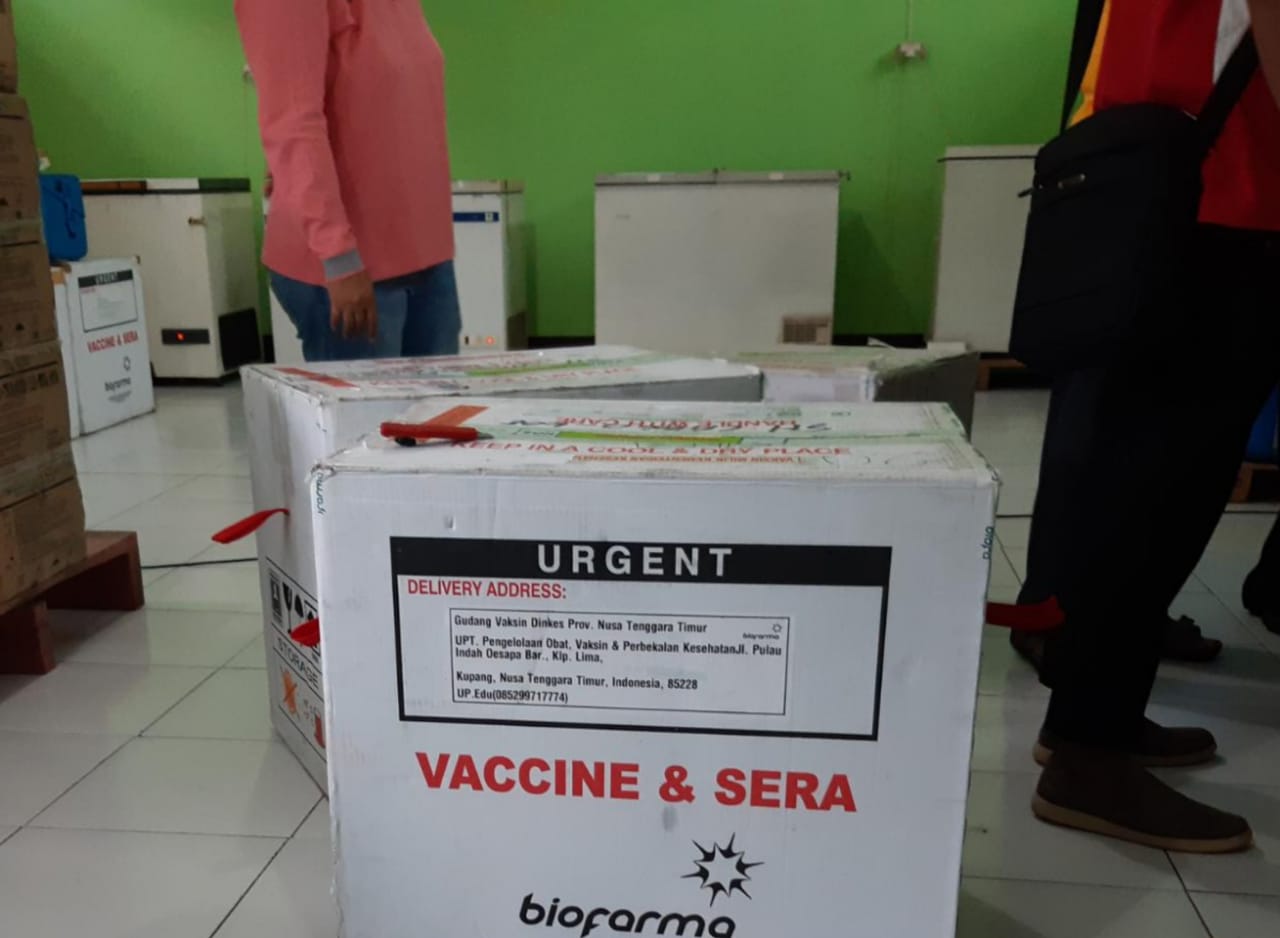 Vaksin Covid-19 Sinovac tiba di Kabupaten Sikka, Nusa Tenggara Timur.