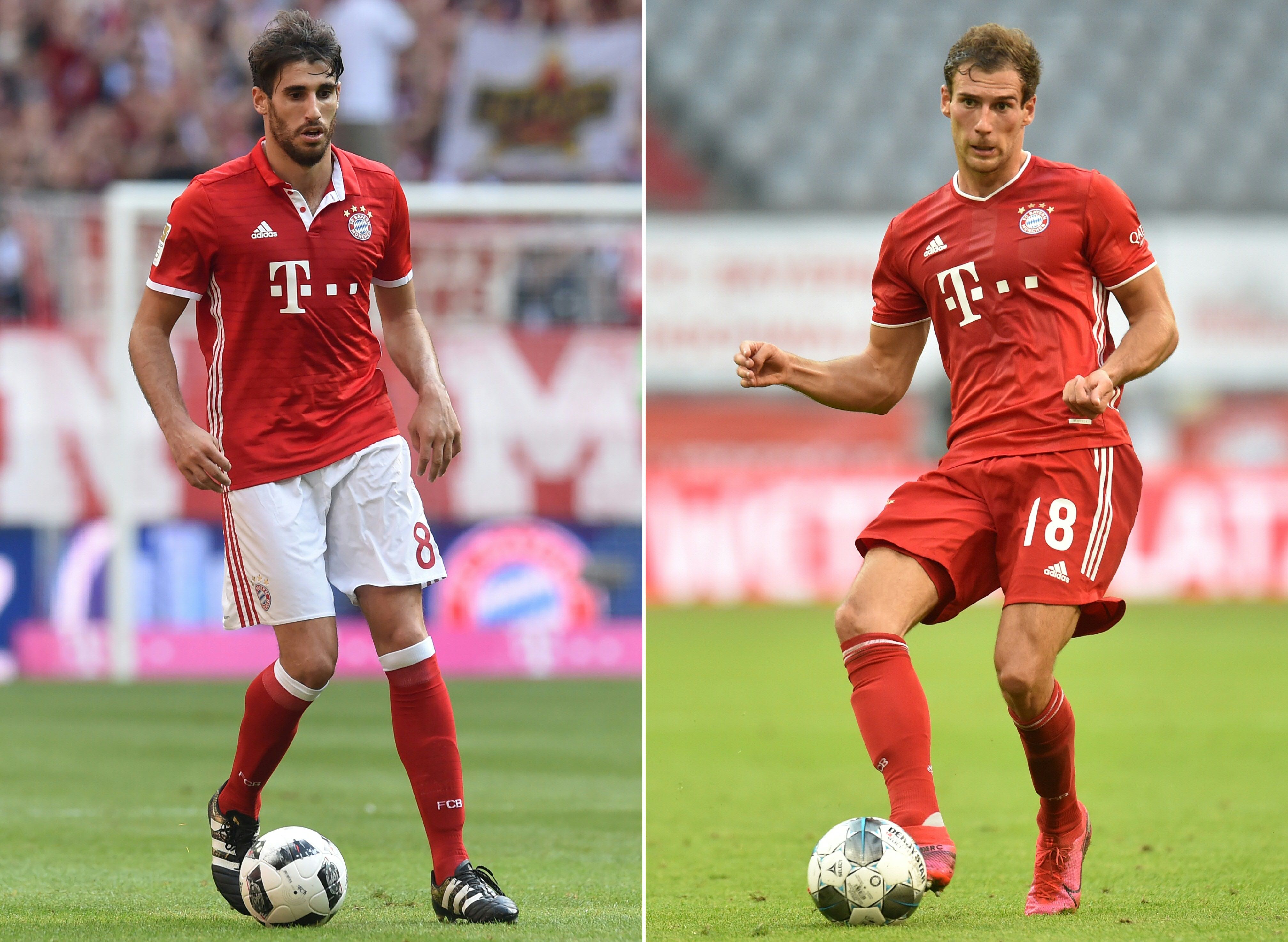 Dua pemain Bayern Muenchen, Javi Martinez (kiri) dan Leon Goretzka (kanan) positif Covid-19.  