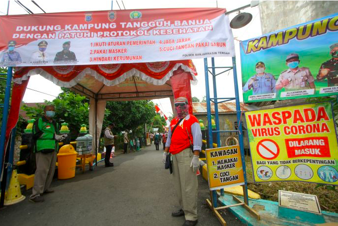 Salah satu kampung tangguh yang dibentuk di Kelurahan Teluk Dalam Banjarmasin, Kalimantan Selatan.  