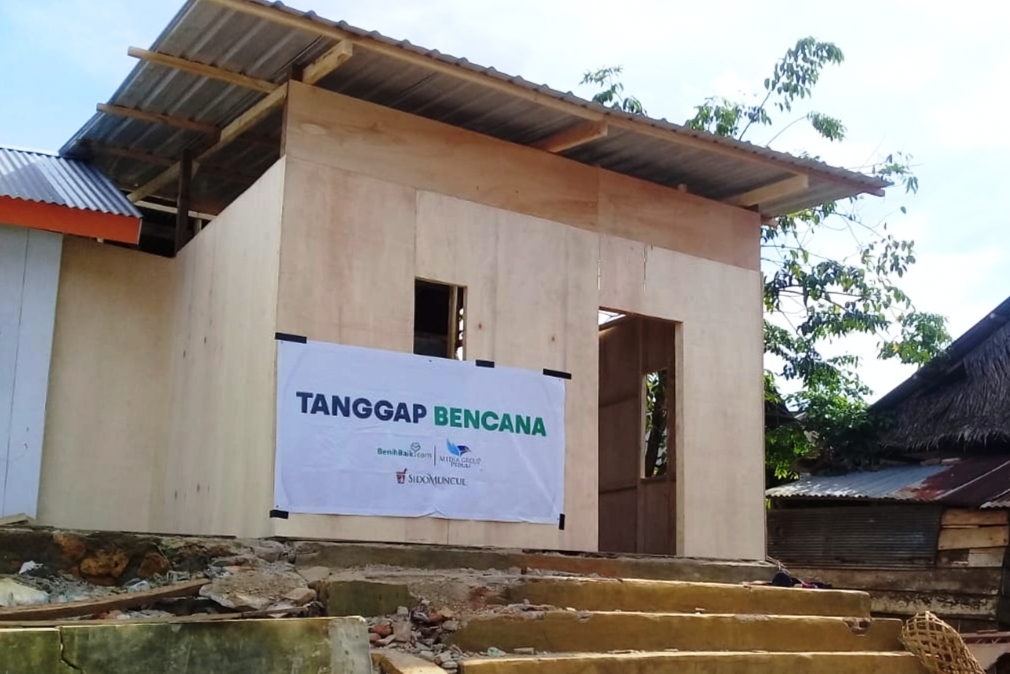 Huntara yang selesai dibangun dan segera ditempati pemiliknya.