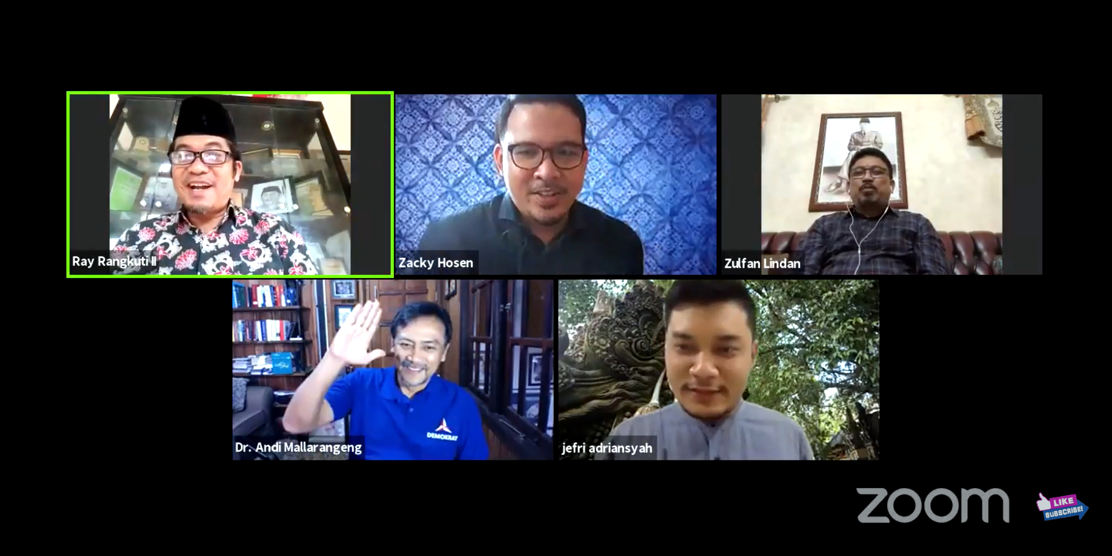 Diskusi daring Perspektif Indonesia, Sabtu (6/2). Diskusi membahas tema 'Partai Demokrat Masih Memikat?'