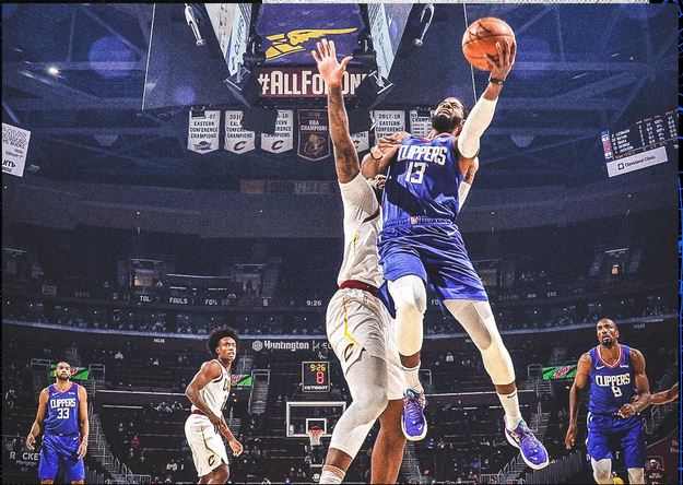 Laga NBA antara Los Angeles Clippers dan Cleveland Cavaliers.