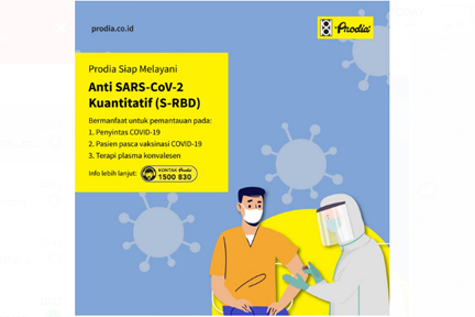 Pantau Respons Imun Tubuh Terhadap Covid-19 di Prodia