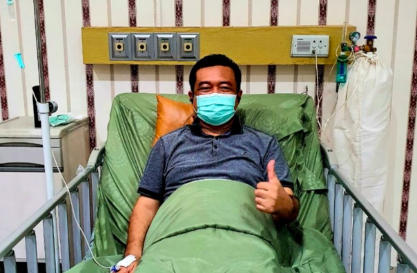 Suami Wali Kota Tanjungpinang Agung Wiradharma umumkan dirinya positif COVID-19 melalui rekaman video singkat, Sabtu (6/2/2021). 