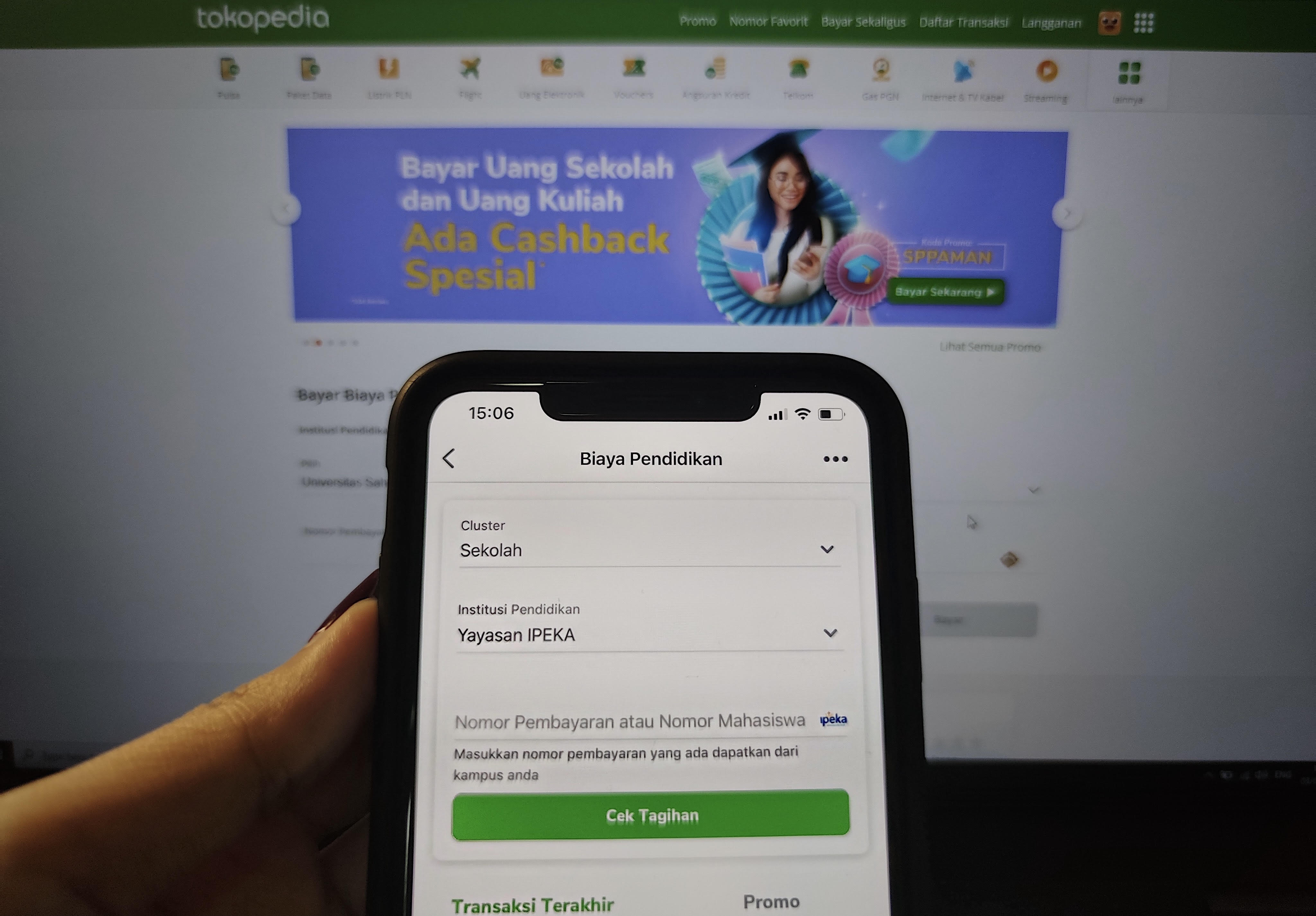 Penggunaan fitur Tokopedia Pendidikan untuk biaya pendidikan