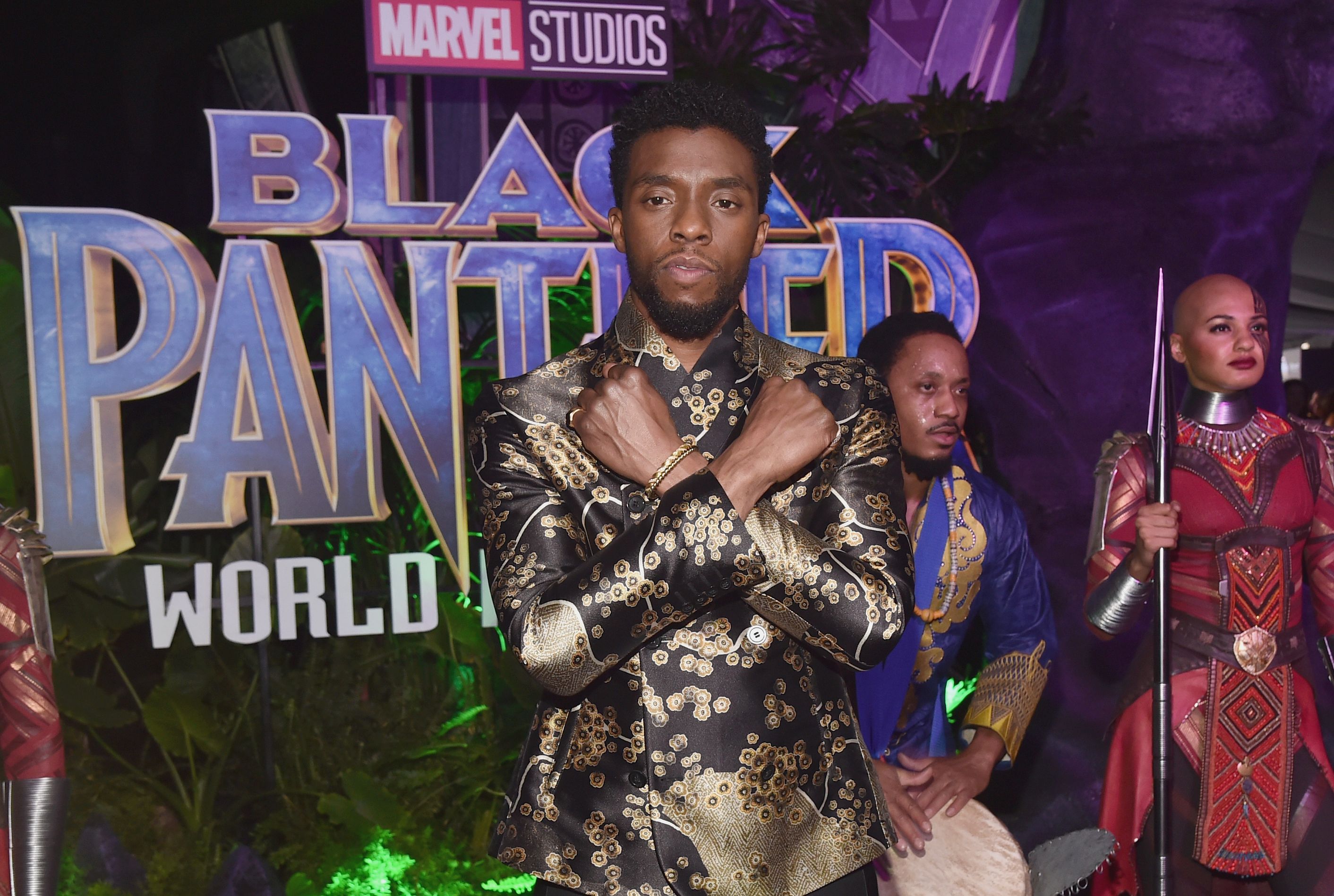 Mendiang Chadwick Boseman aktor utama film Black Panther saat di Dolby Theatre, Hollywood 2018