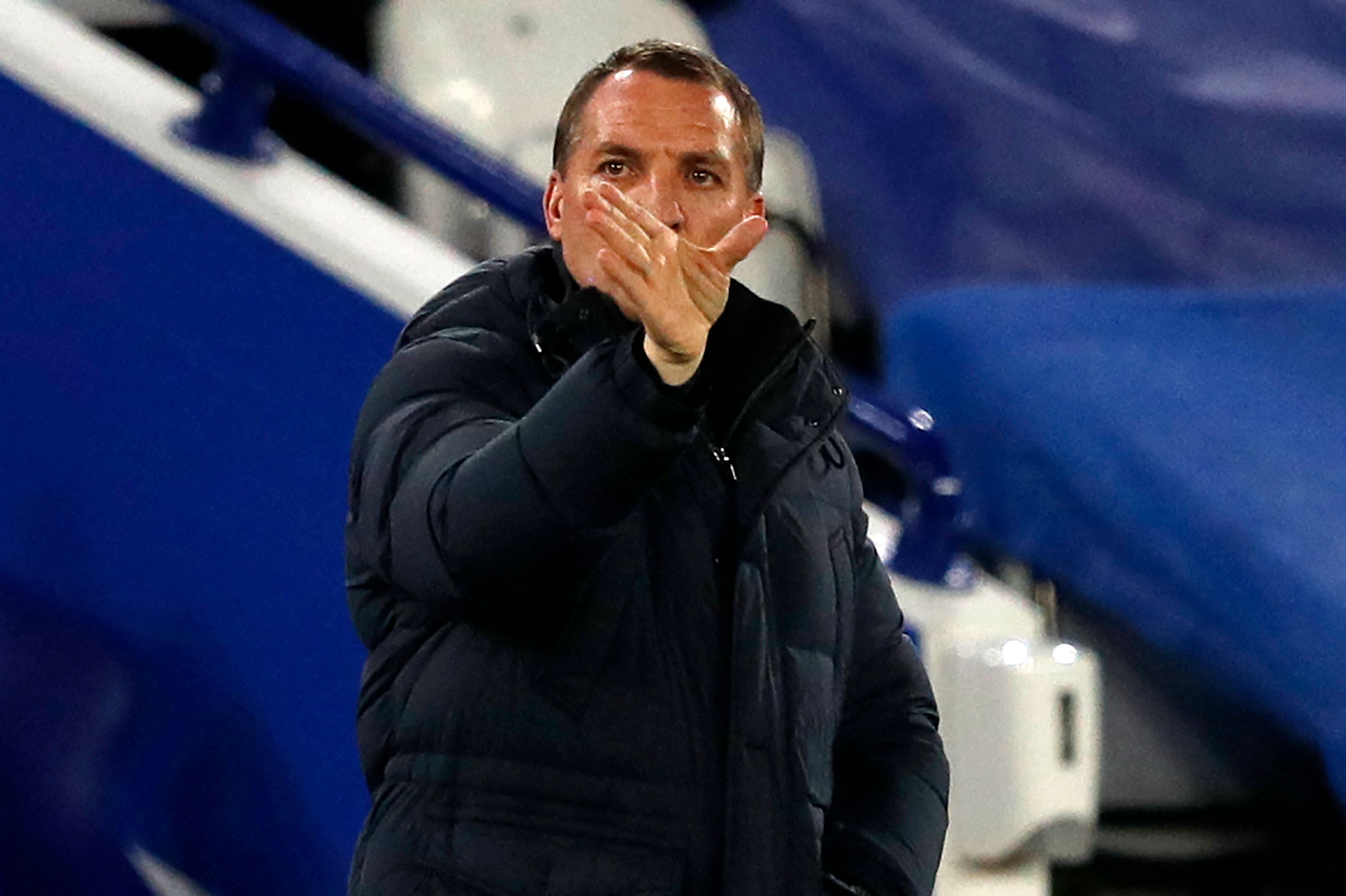 Pelatih Leicester City Brendan Rodgers.  