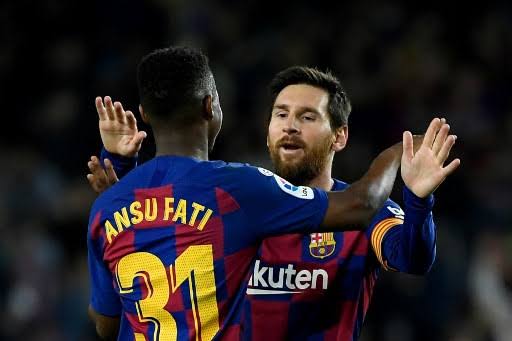 Ansu Fati dan Lionel Messi