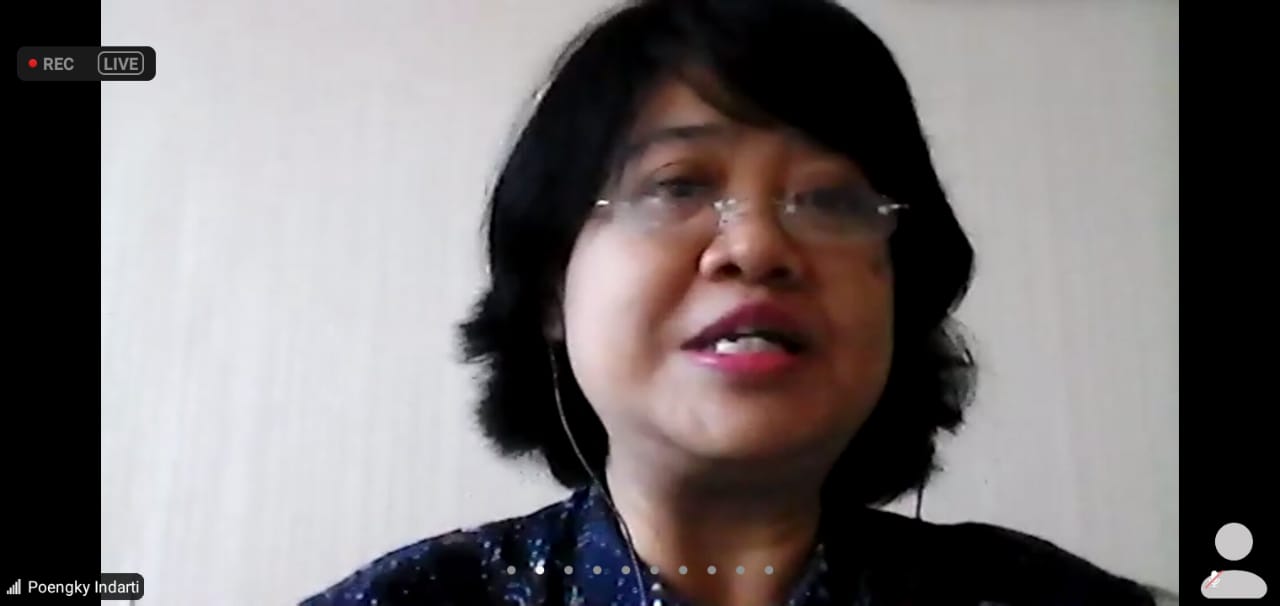 Anggota Komisi Kepolisian Nasional (Kompolnas) Poengky Indarty pada webinar tentang reformasi Polri, Kamis (4/2).