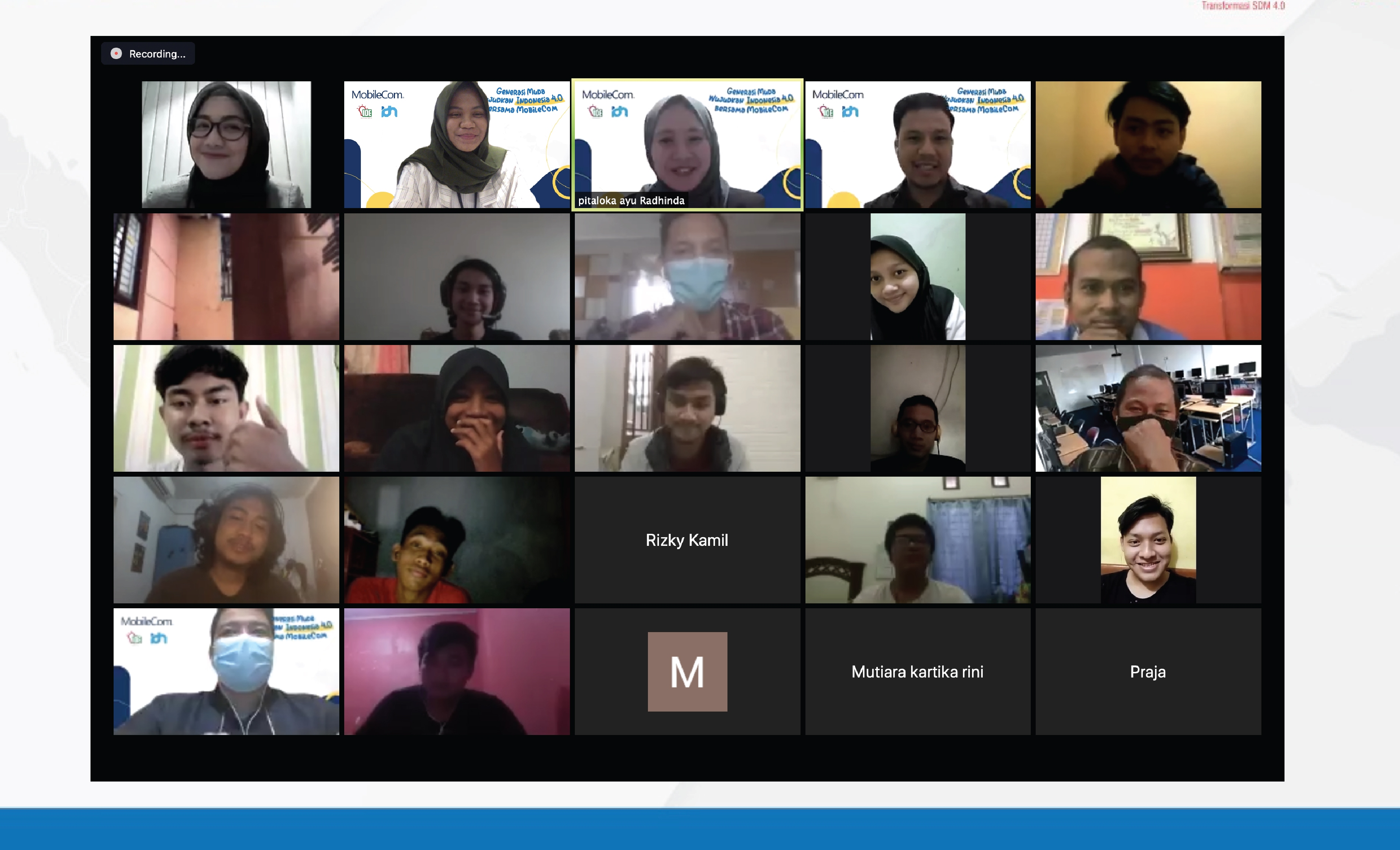 Kegiatan webinar bertema Generasi Muda Wujudkan Indonesia 4.0 yang diselenggarakan Senin (1/2). 