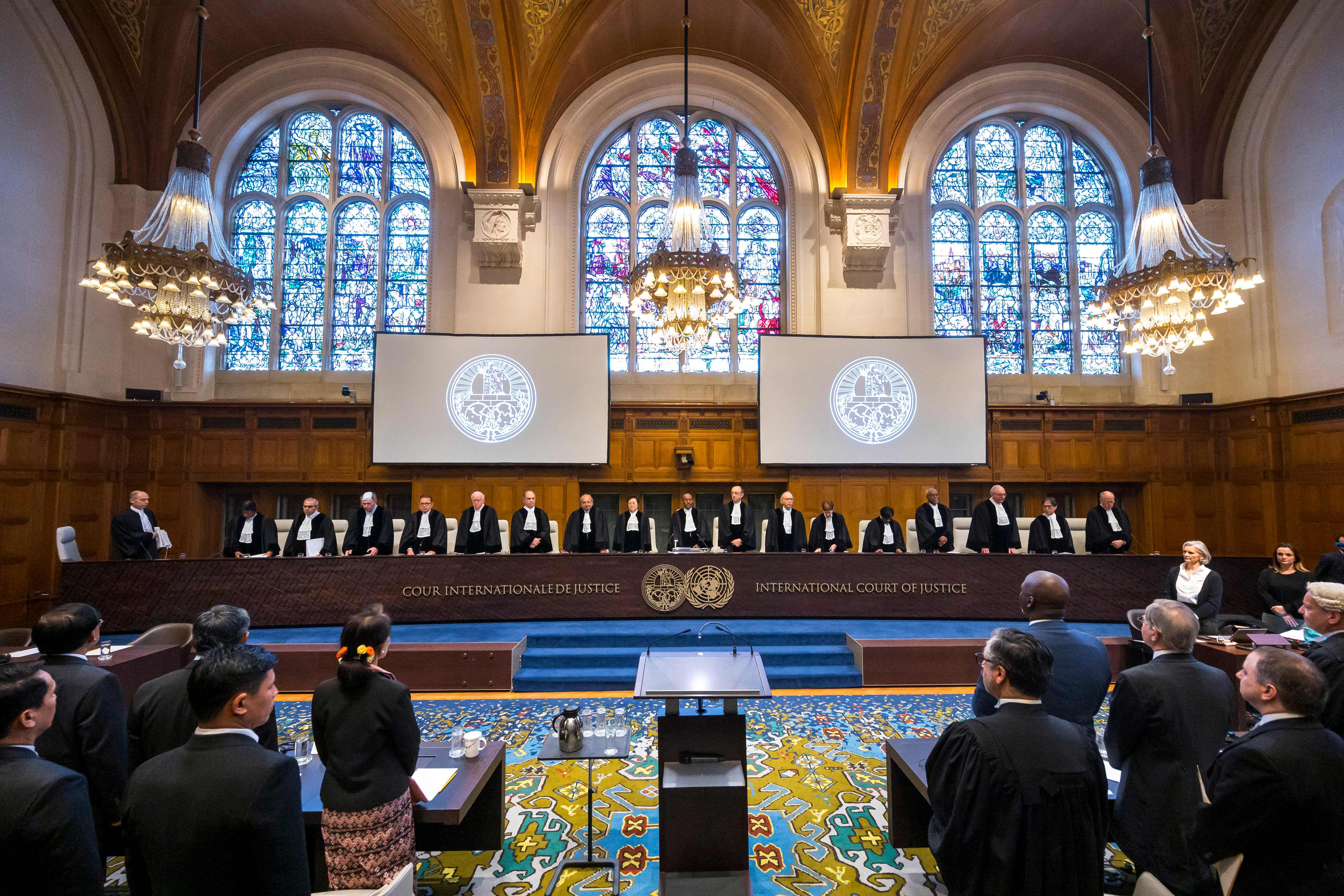 Suasana sidang di Mahkamah Internasional.