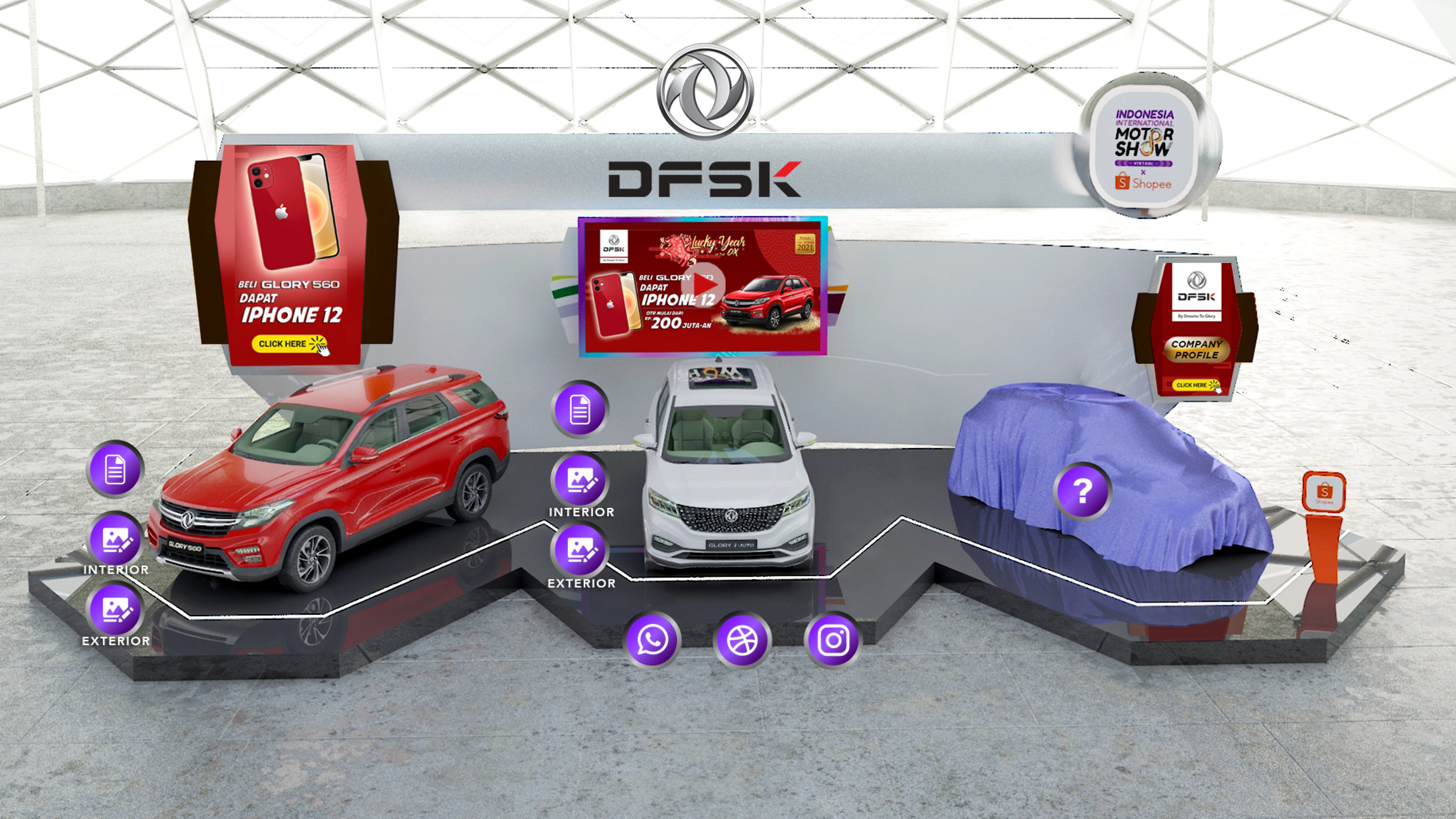 Tampilan Booth DFSK di ajang IIMS Virtual 2021.
