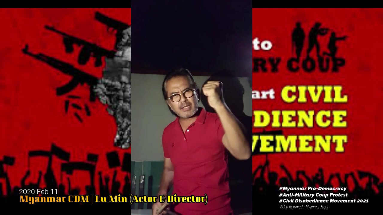 Aktor terkemuka Myanmar, Lu Min, turut menentang kudeta militer.