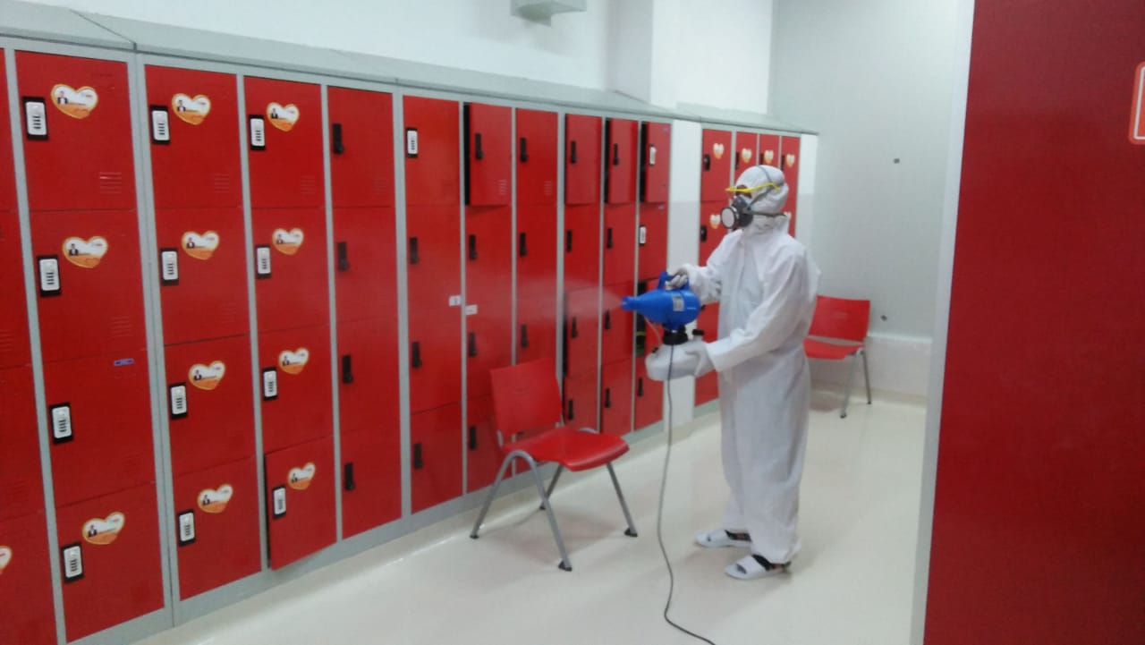 Penerapan protokol kesehatan di lingkungan pabrik Sarihusada