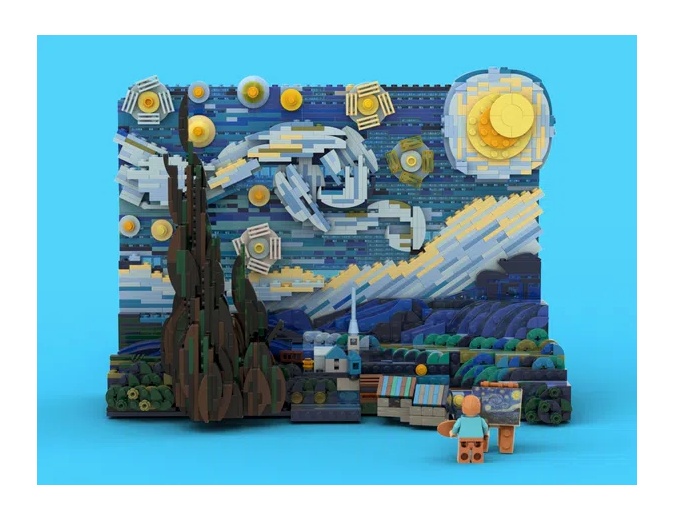 Replika Starry Night karya Legotruman. 