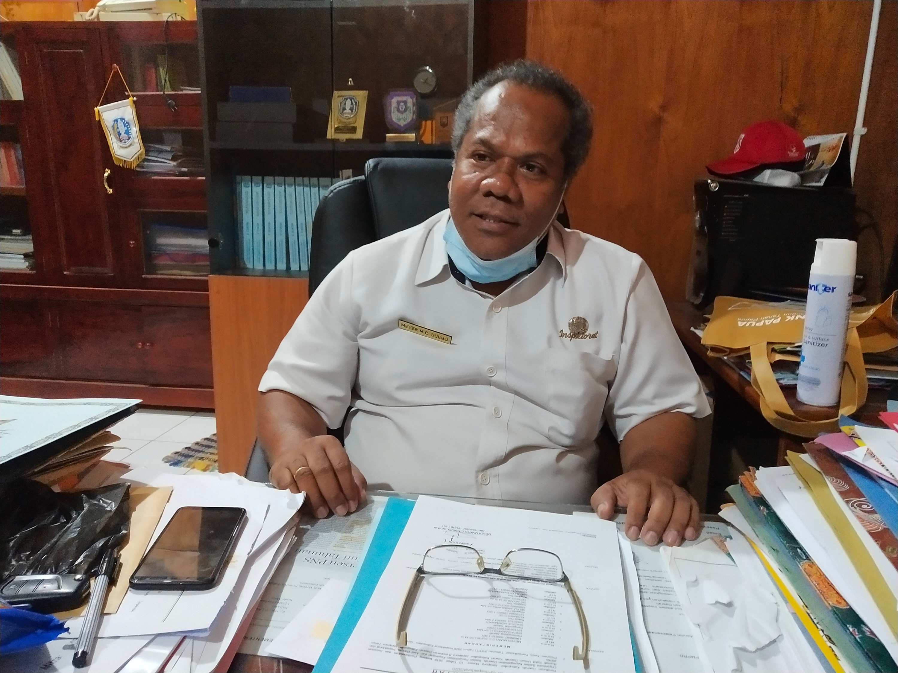 Kepala Inspektorat Kabupaten Jayapura Meyer Mianto C. Suebu.