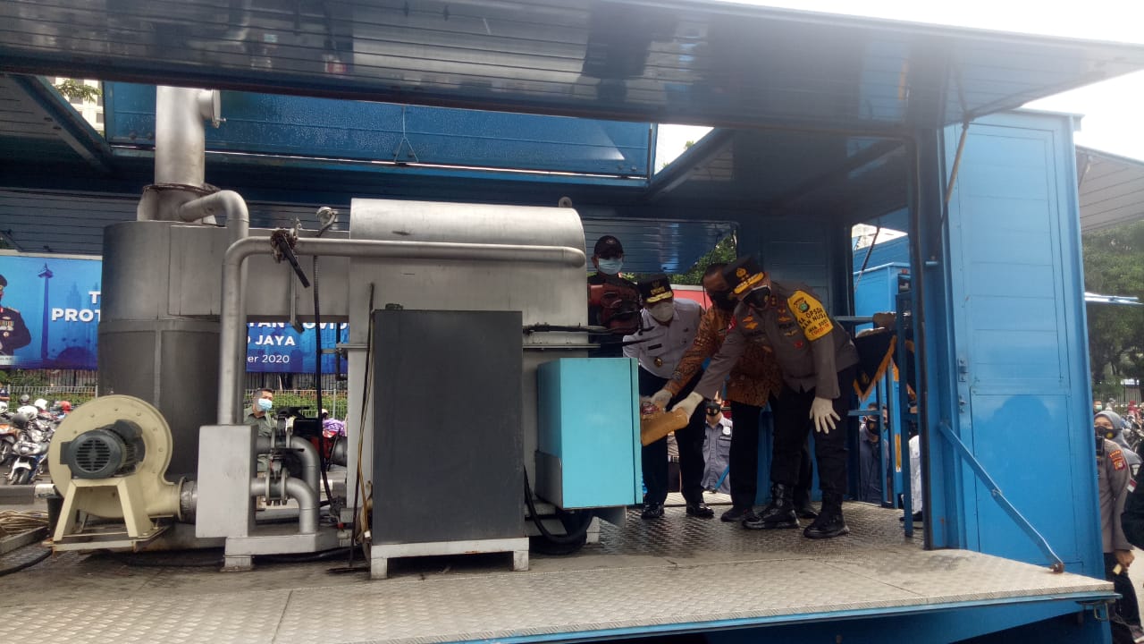 Pemusnahan barang bukti narkoba di Polda Metro Jaya.