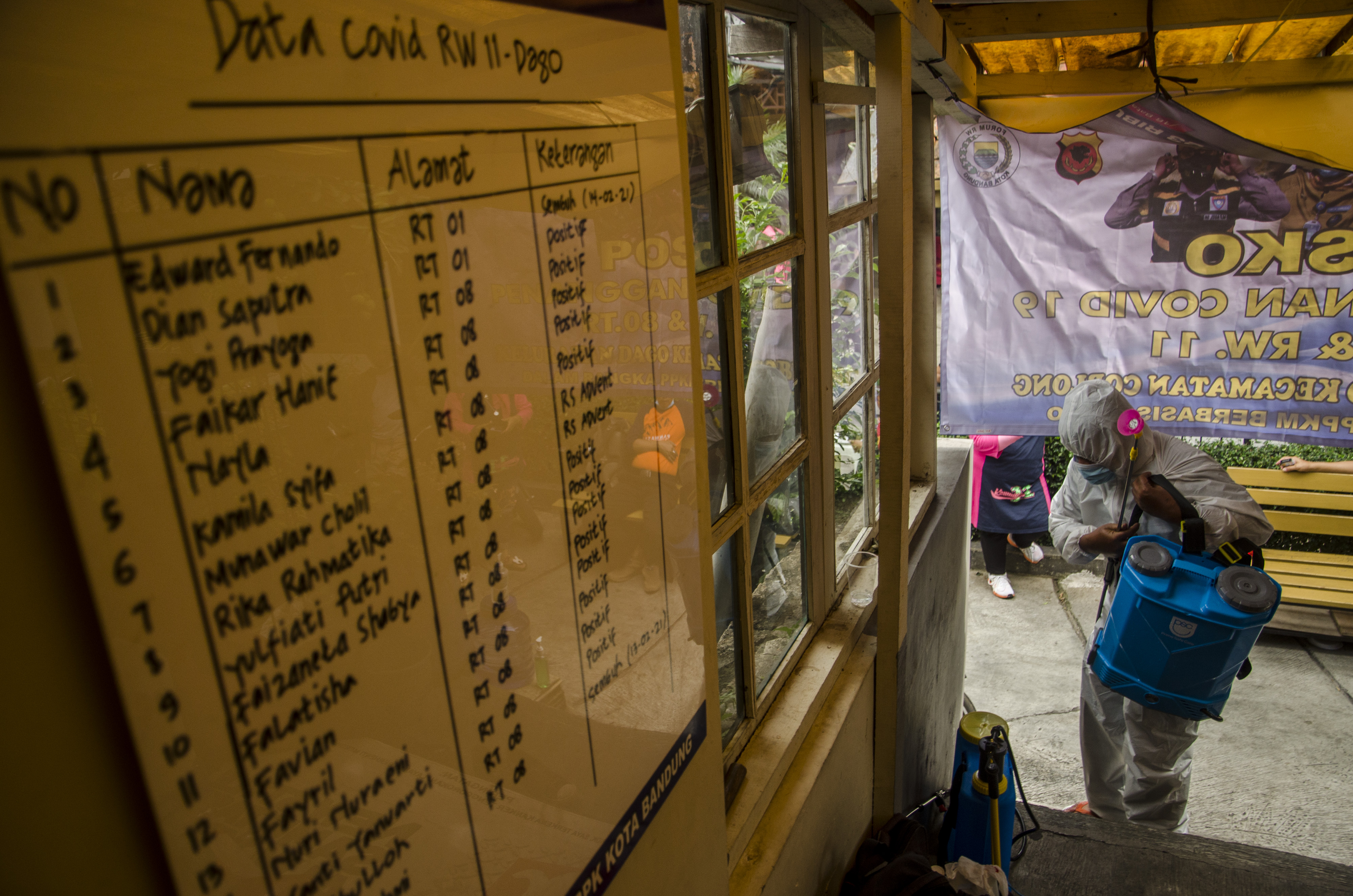 PENDATAAN: Sejumlah RW di kawasan Dago, Bandung menerapkan PPKM skala Mikro dengan menyediakan posko pendataan warga dan kebutuhan lainnya.