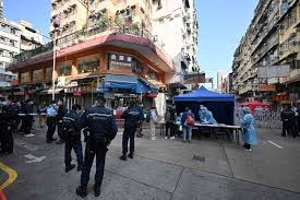 Suasana pandemi di salah satu distrik Hong Kong