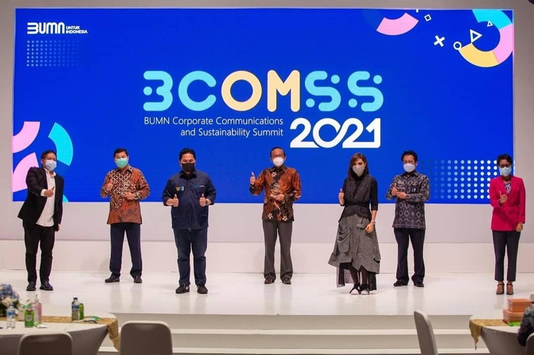 Ajang BUMN Corporate Communication dan Sutainability Summit 2021 yang digelar oleh Kementerian BUMN di Jakarta pada Januari 2021.