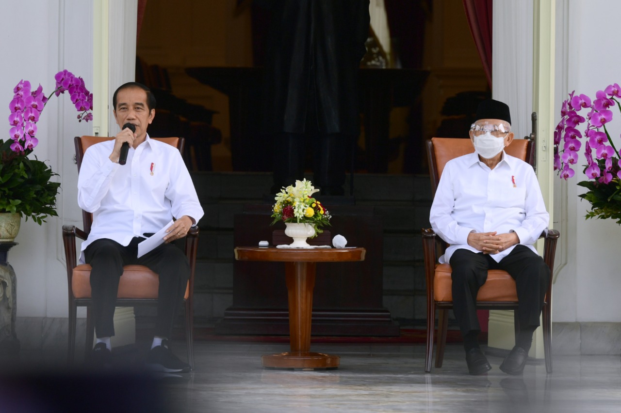 Presiden Joko Widodo bersama Wakil Presiden Ma'ruf Amin