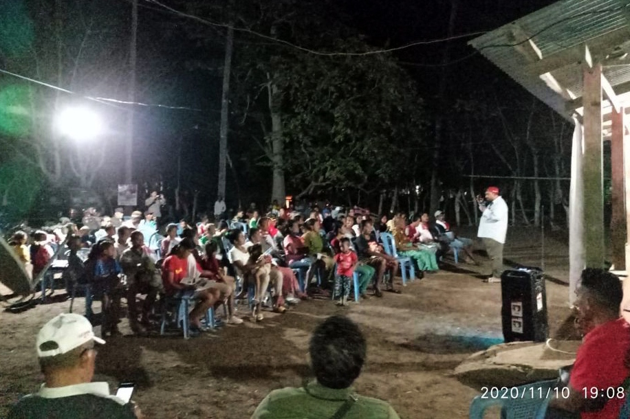 Calon Bupati Kabupaten Sabu Raijua, NTT, Orient Riwu Kore yang diusung PDIP, Demokrat, dan Gerindra berkampanye beberapa waktu lalu.