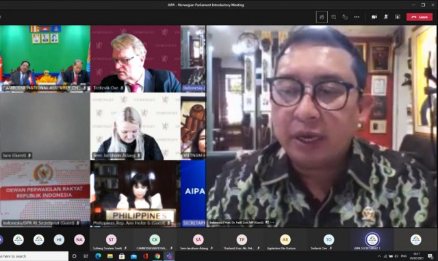 Ketua BKSAP DPR RI Fadli Zon, saat menghadiri ASEAN Inter-Parliamentary Assembly (AIPA) dengan Parlemen Norwegia (Storting).