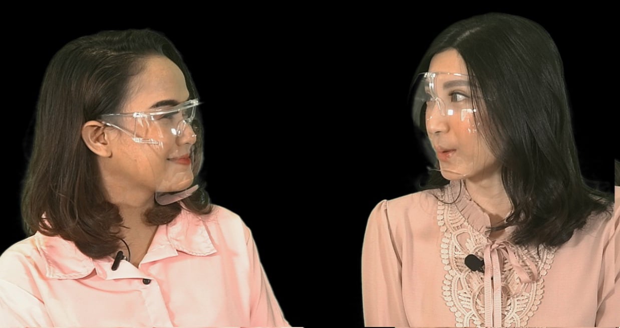 Youtuber Michelle Hendra dan CEO Eyelovin Wella Christie dalam peluncuran produk Eyelovin