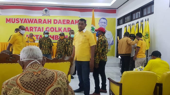 Suasana di Musda IX Golkar Ambon yang diprotes peserta musda yang menilai proses pemilihan menciderai demokrasi.
