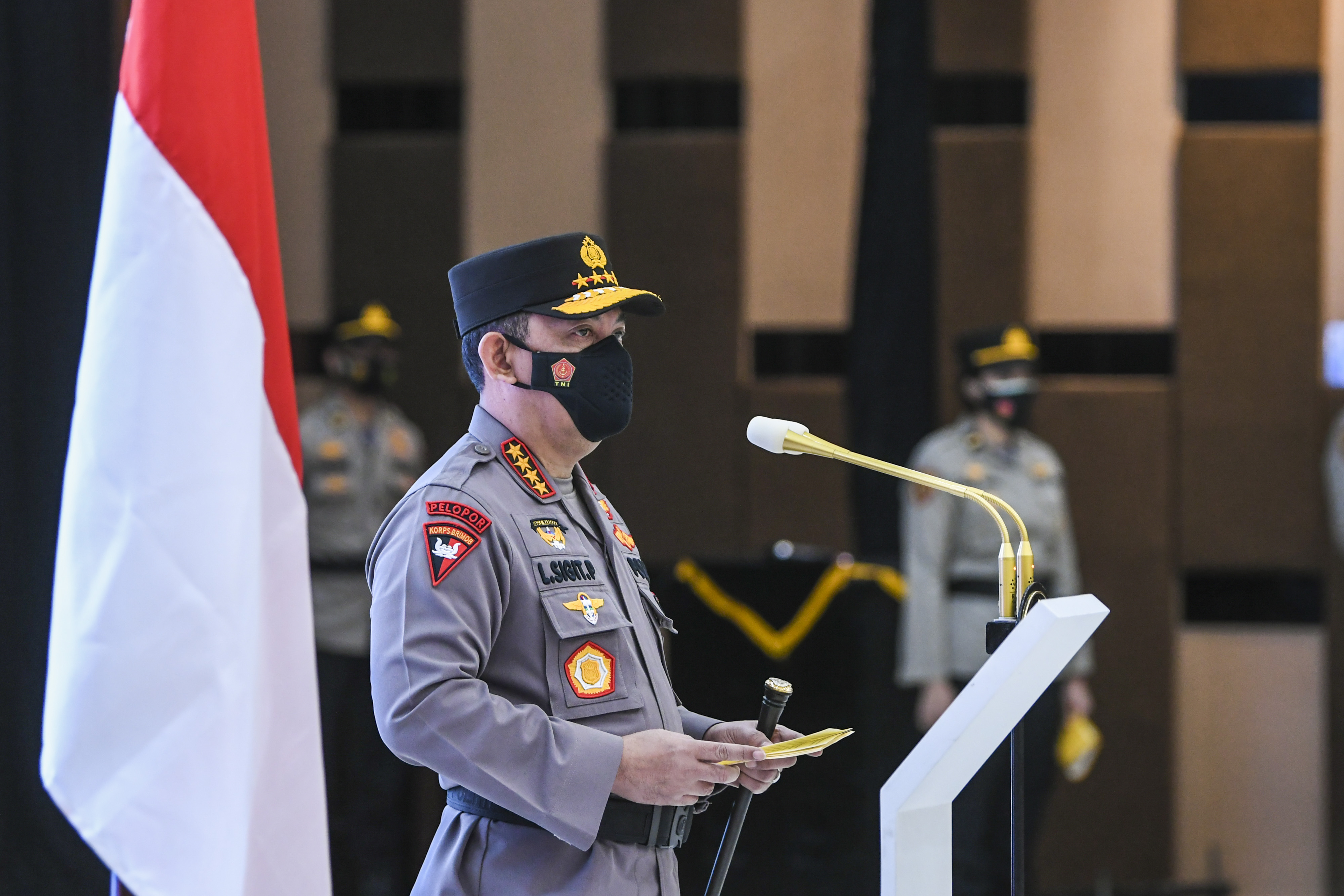 Kapolri Jenderal Listyo Sigit saat melantik sejumlah pejabat tinggi. 
